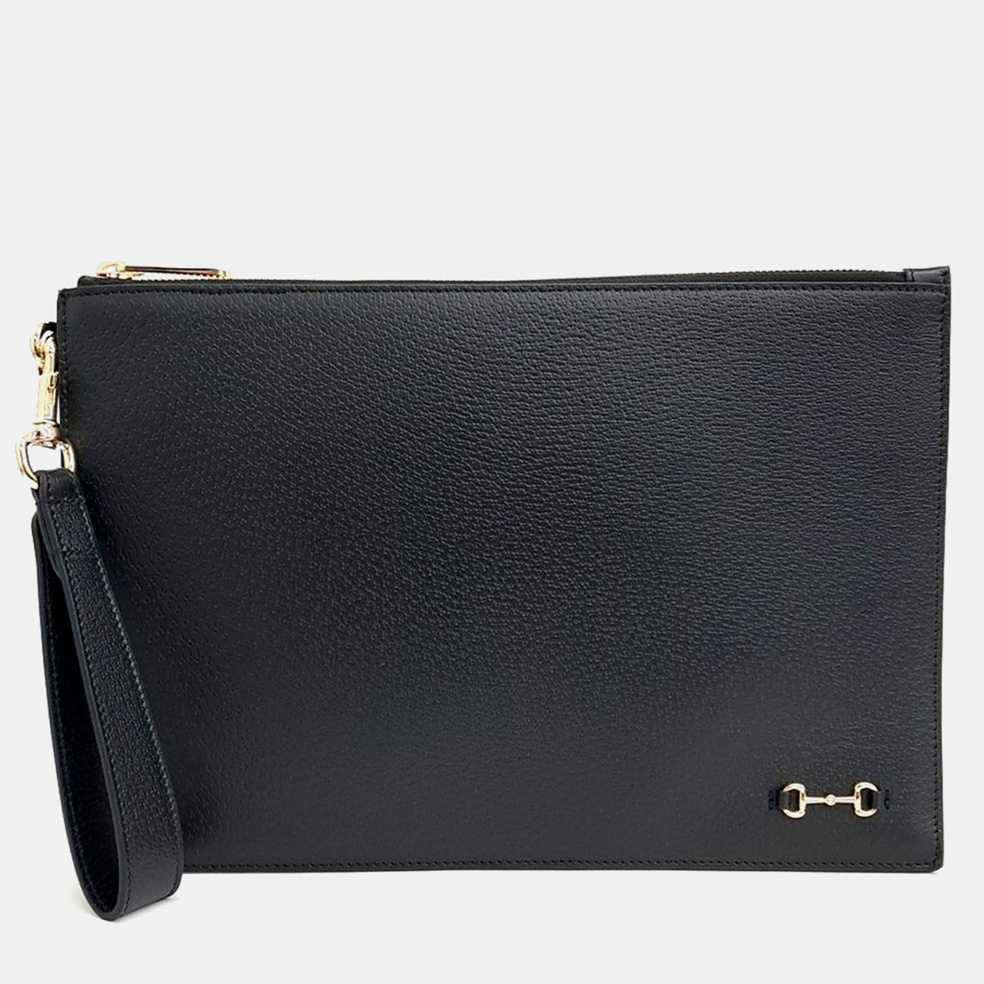 

Gucci Black Leather Horsebit Clutch