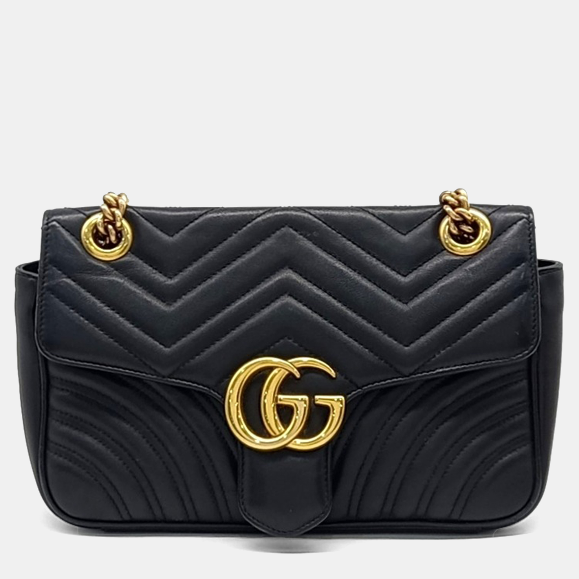 

Gucci Black Leather Marmont Matrasse Shoulder Bag