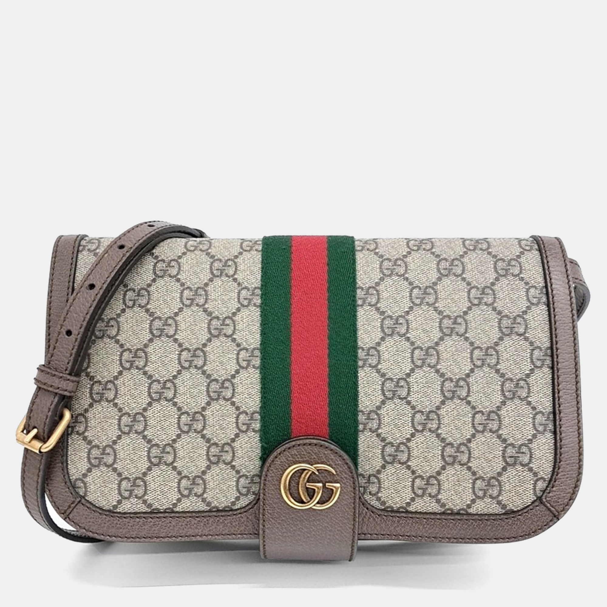 

Gucci Beige Brown PVC Ophidia Messenger Bag