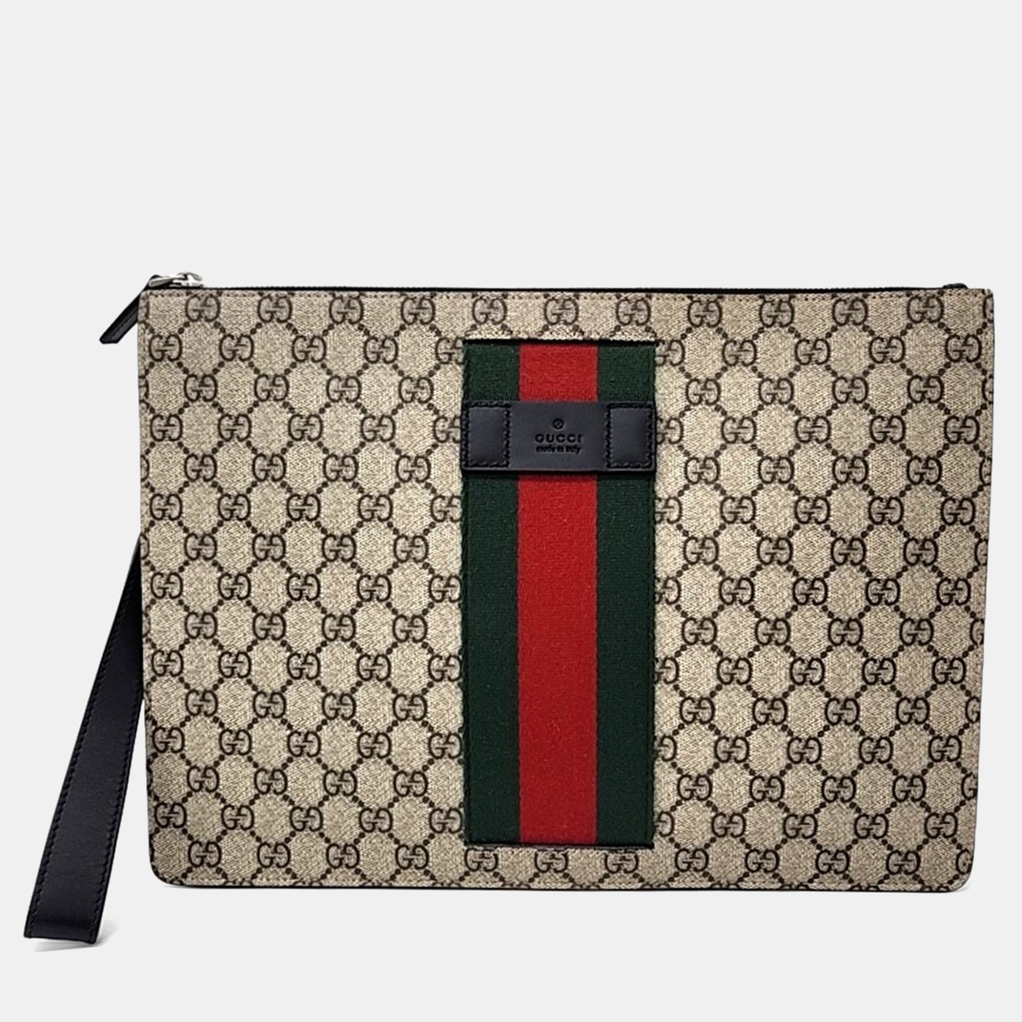 

Gucci Beige PVC GG Supreme Clutch Bag