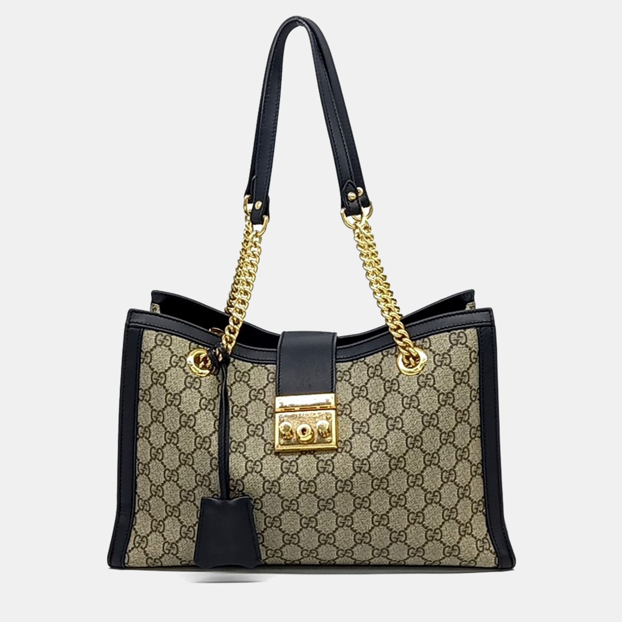 

Gucci Beige/Black Canvas and Leather Padlock Shoulder Bag