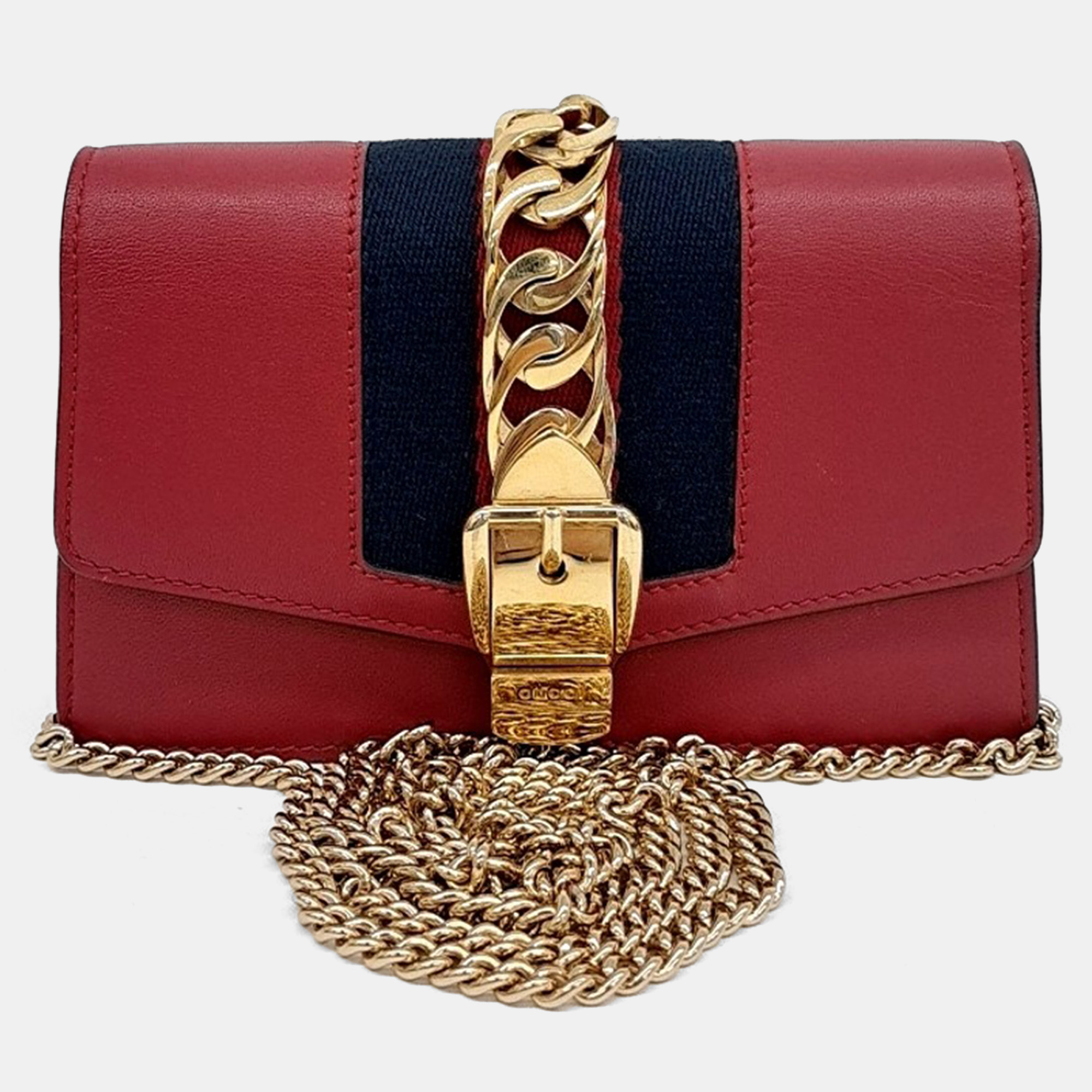 

Gucci Red Leather Sylvie Mini Crossbody Bag