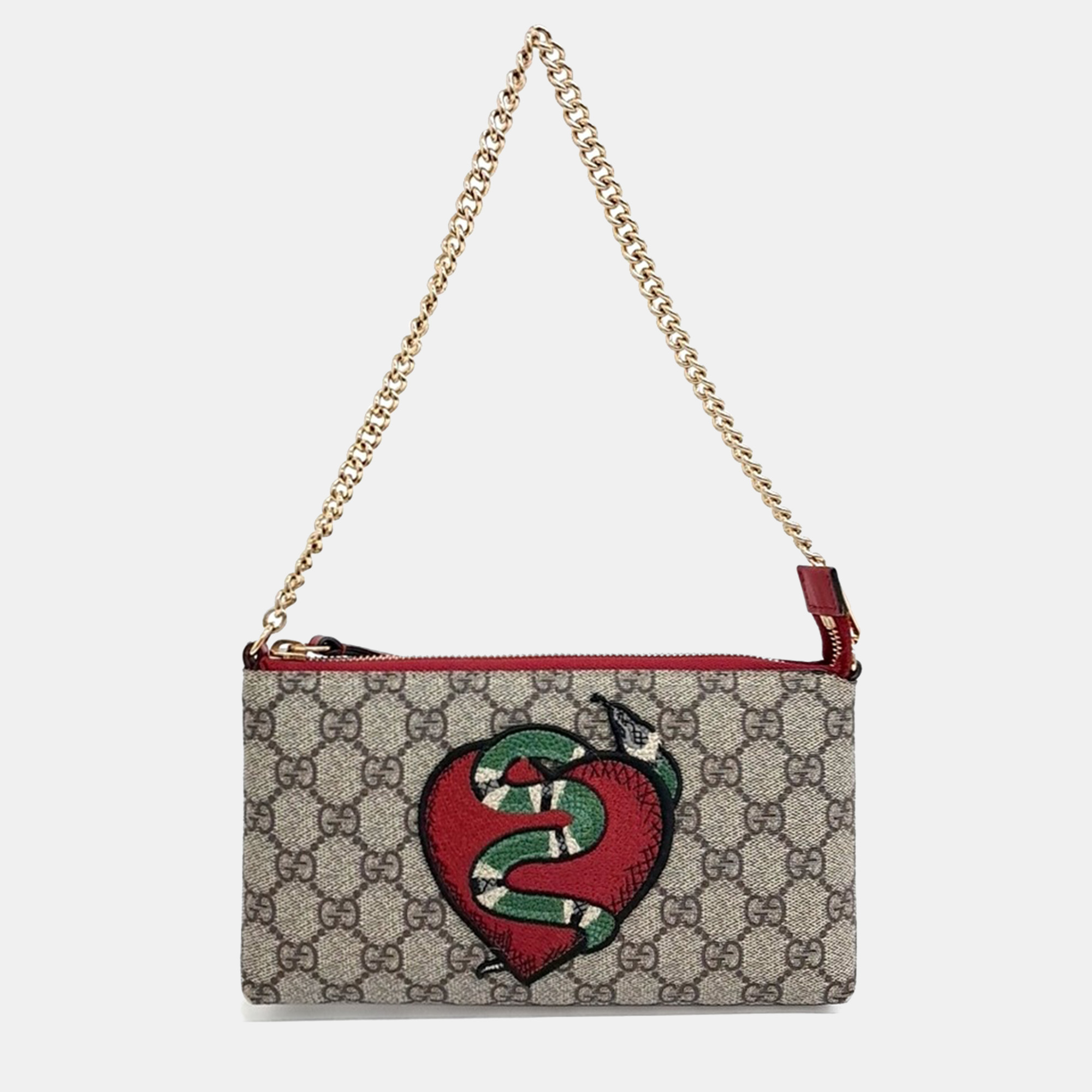 

Gucci Brown Coated Canvas Pouch Bag