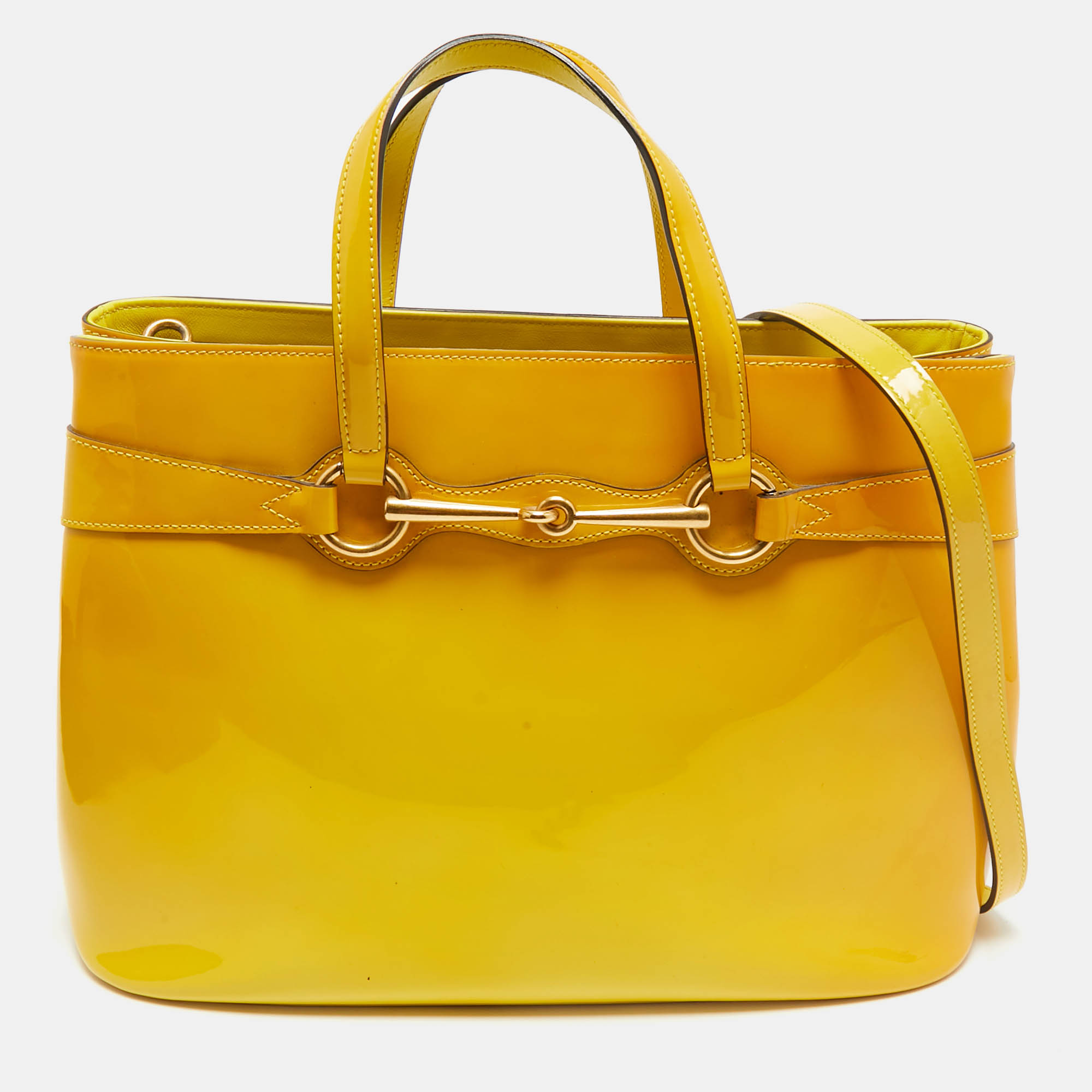 

Gucci Yellow Ombre Patent Leather  Bright Bit Tote