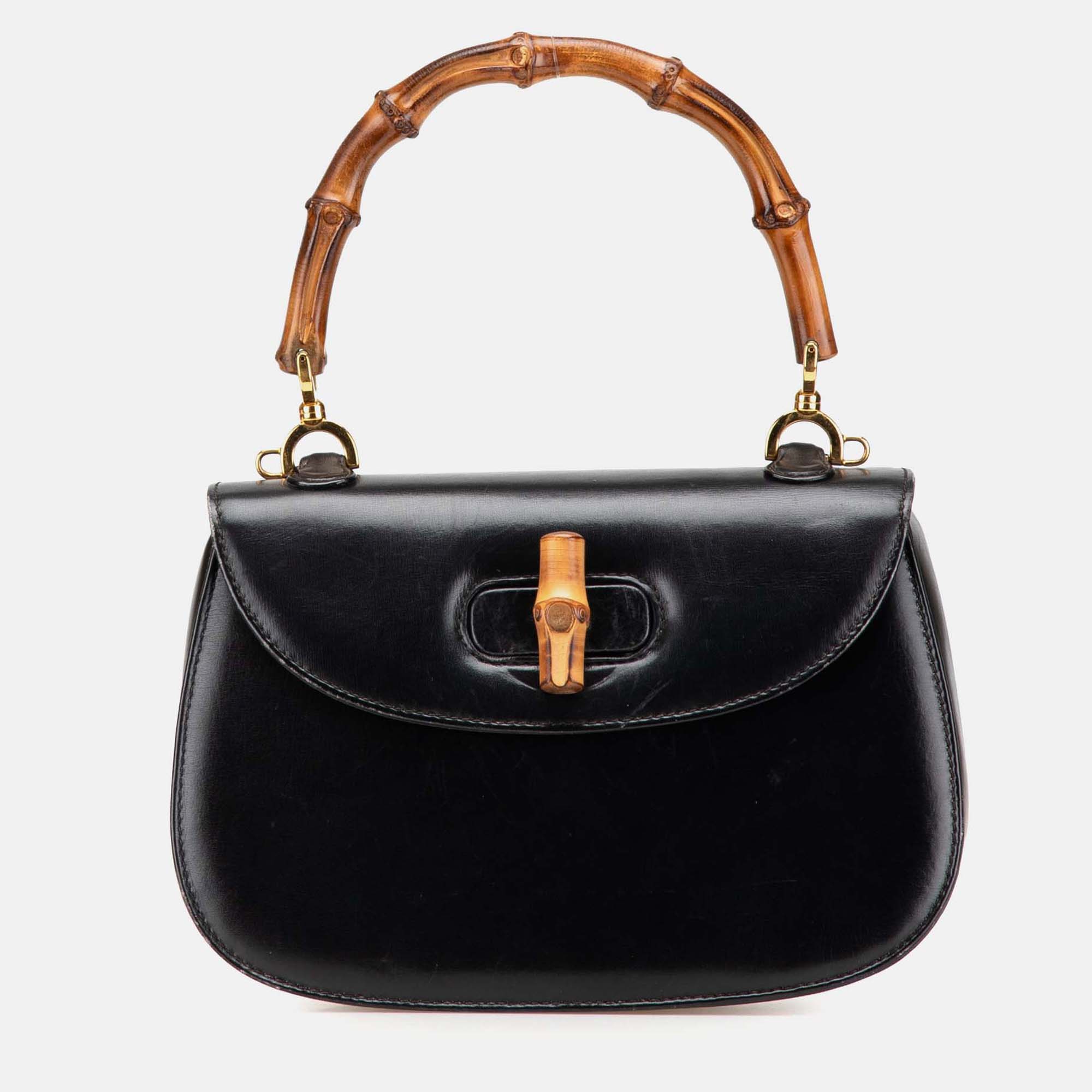 

Gucci Black Calfskin Bamboo Night