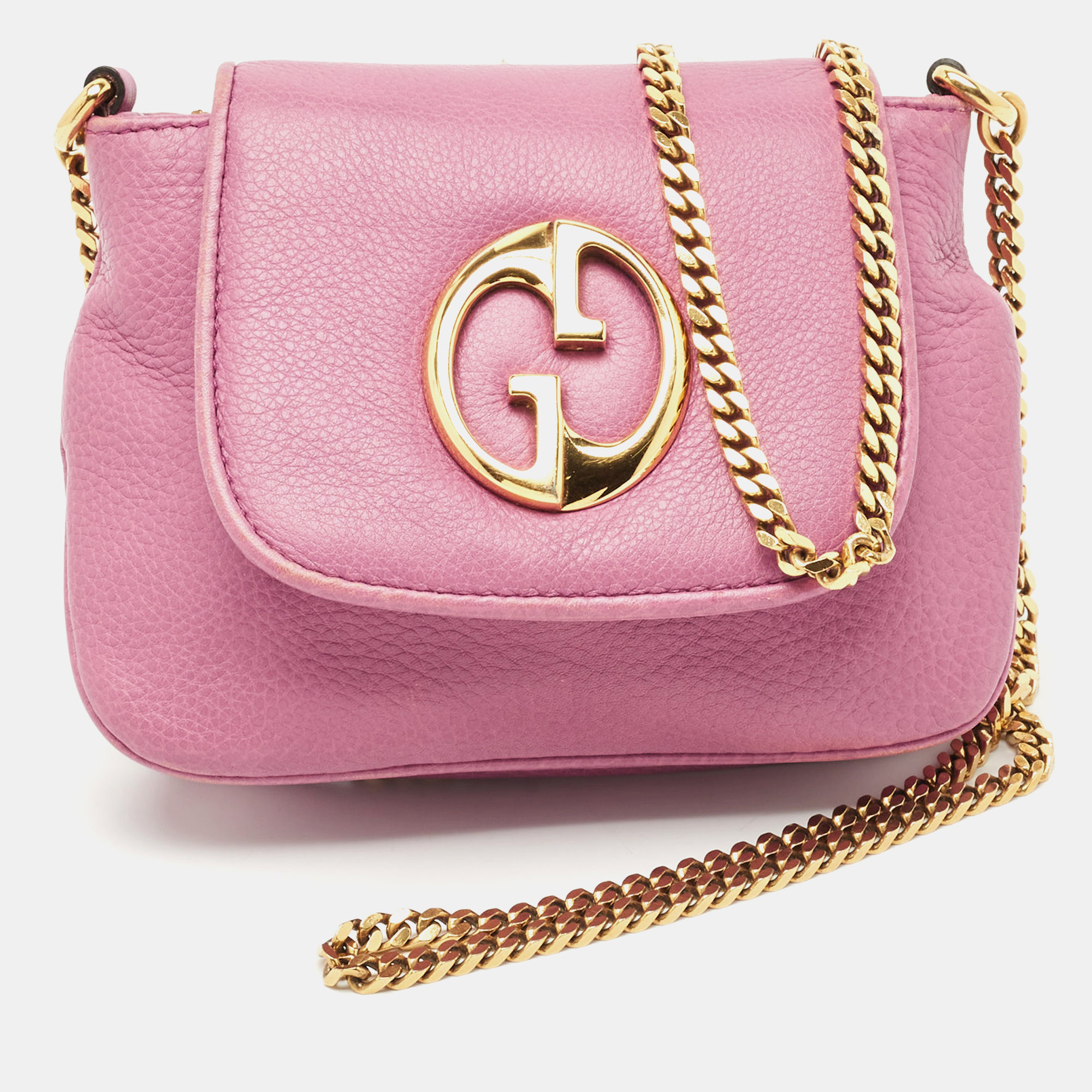 

Gucci Pink Leather Small 1973 Chain Crossbody Bag