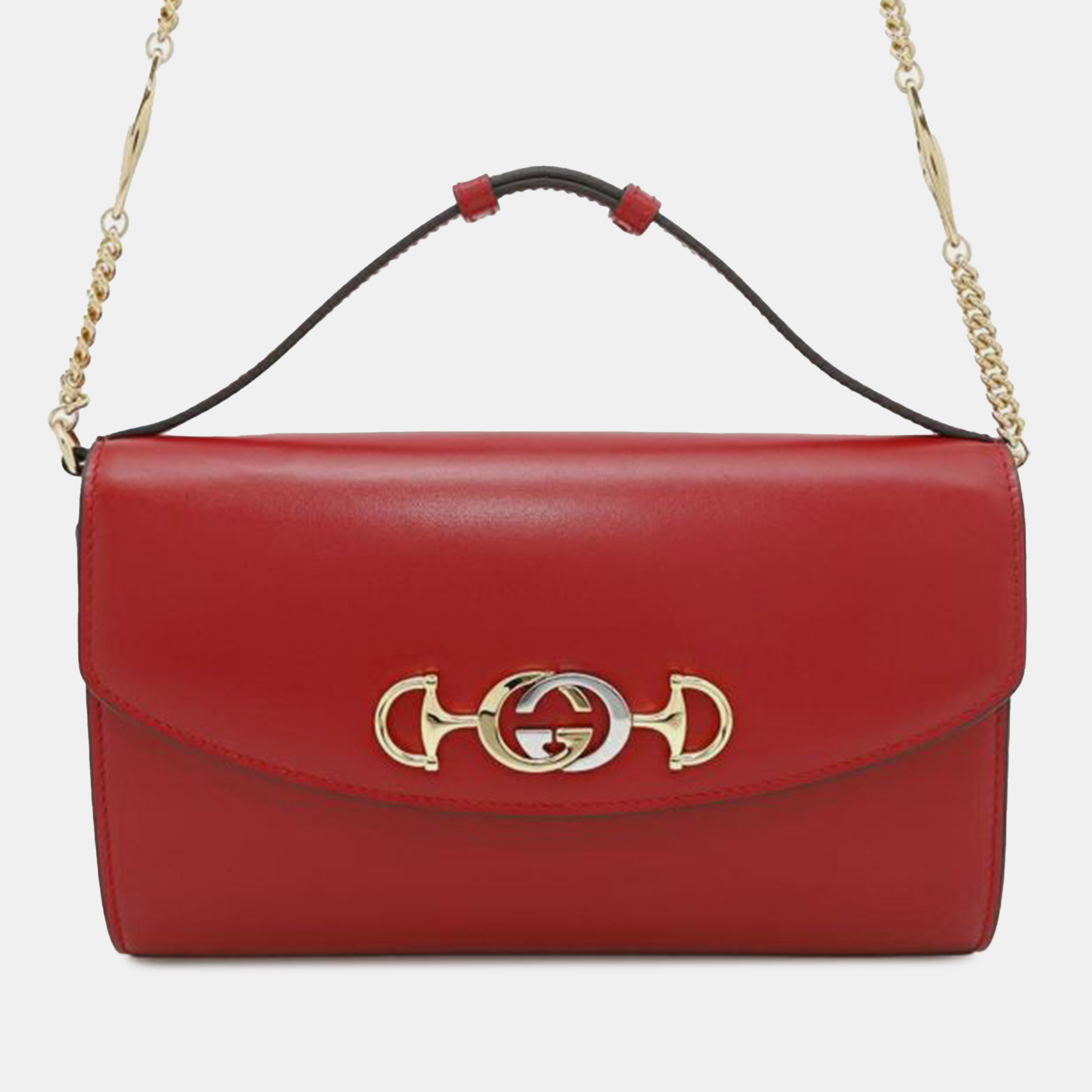 

Gucci Red Small Leather Zumi Satchel