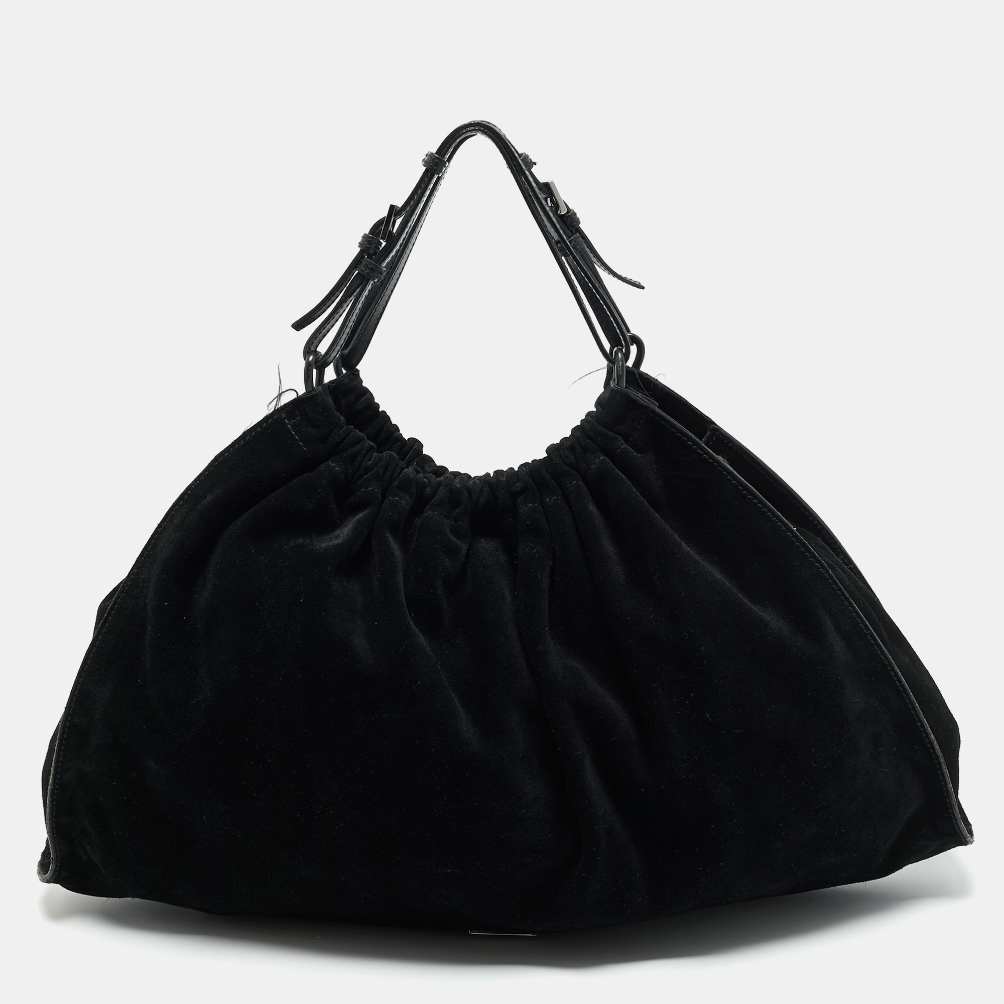 

Gucci Black Suede Gathered Tote