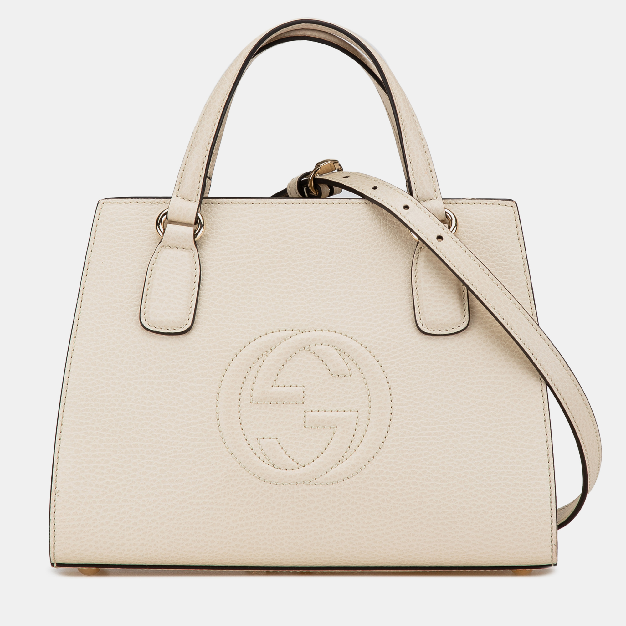 

Gucci Cream Medium Dollar Calf Soho Satchel