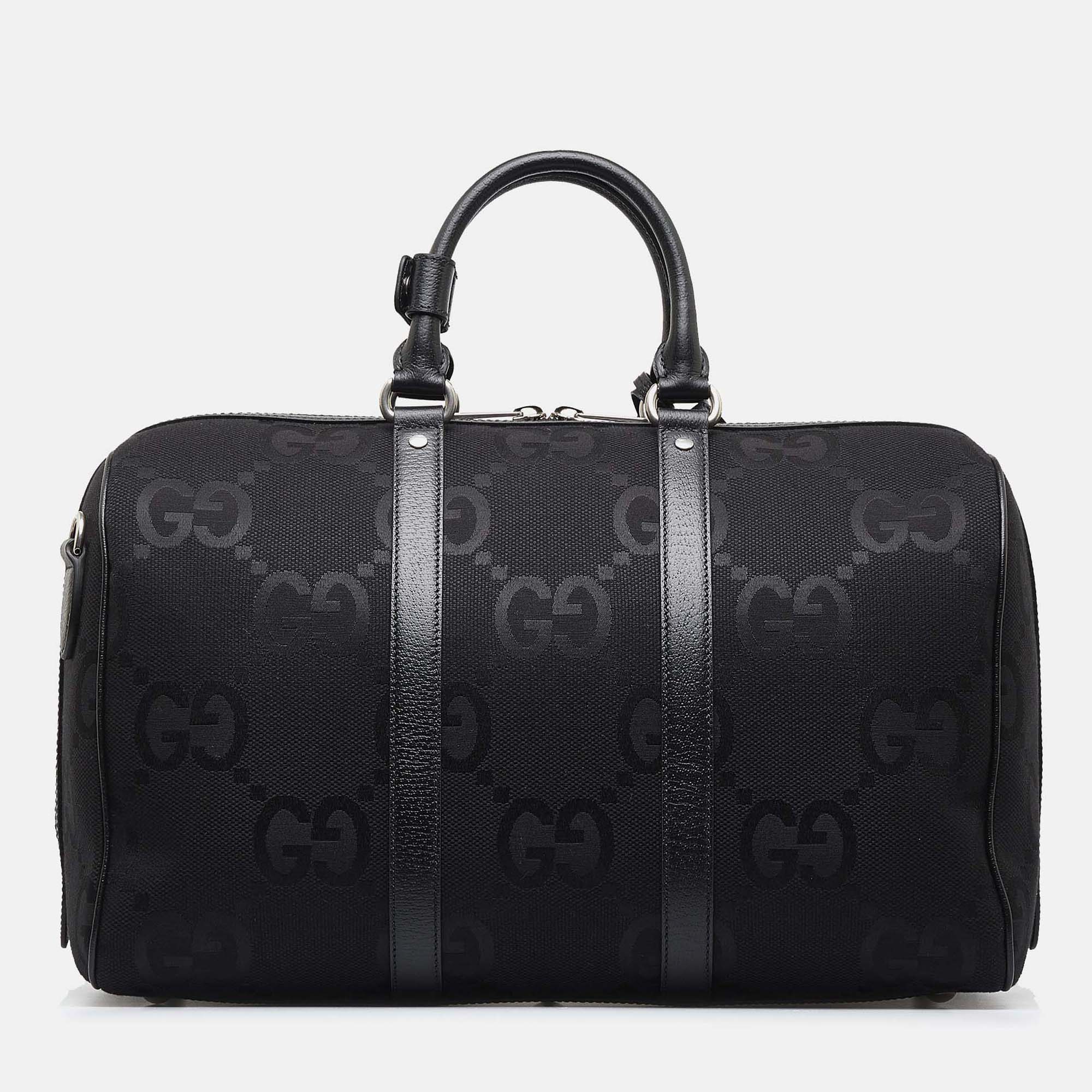 

Gucci Black Small Jumbo GG Canvas Duffle Bag