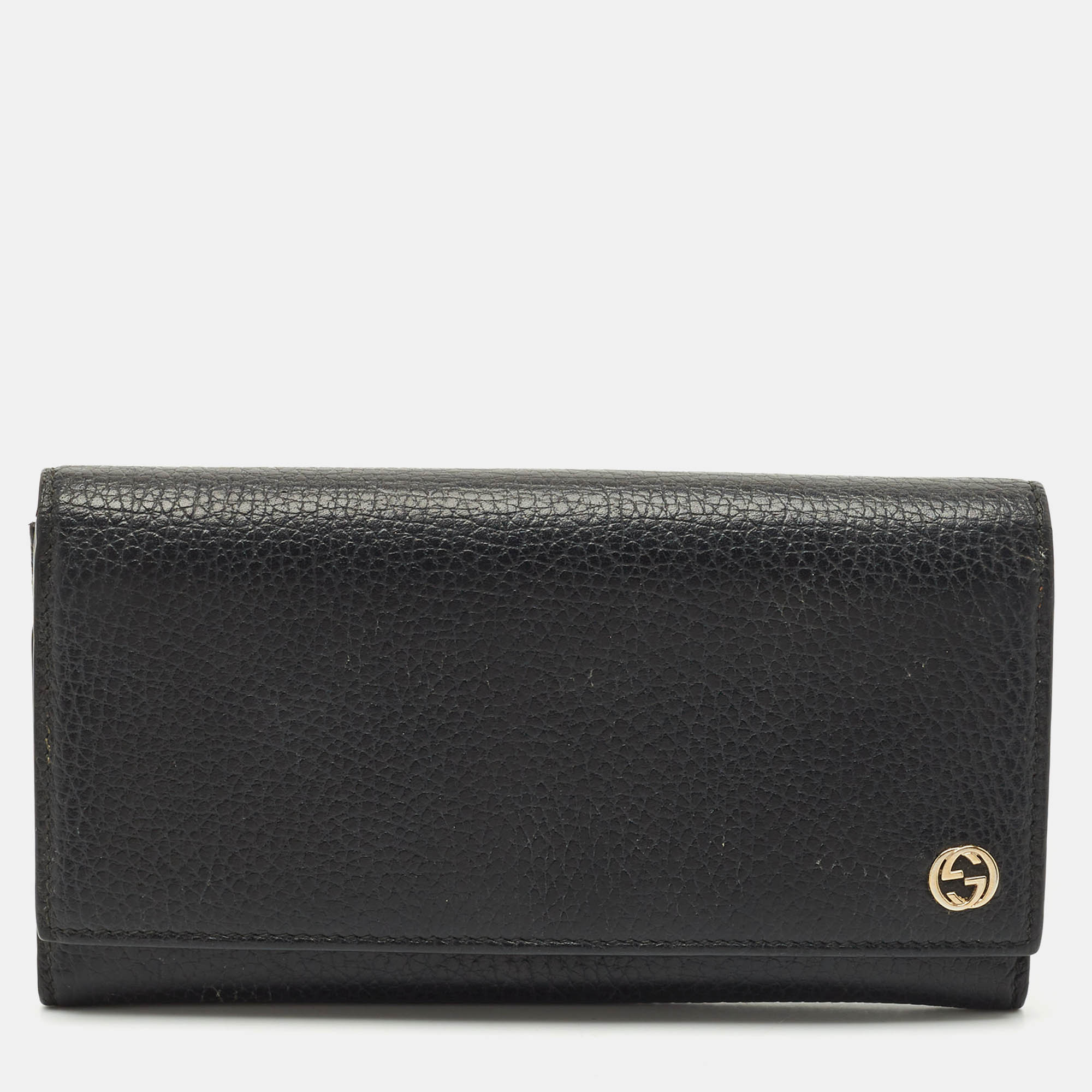 

Gucci Black Leather GG Marmont Continental Wallet