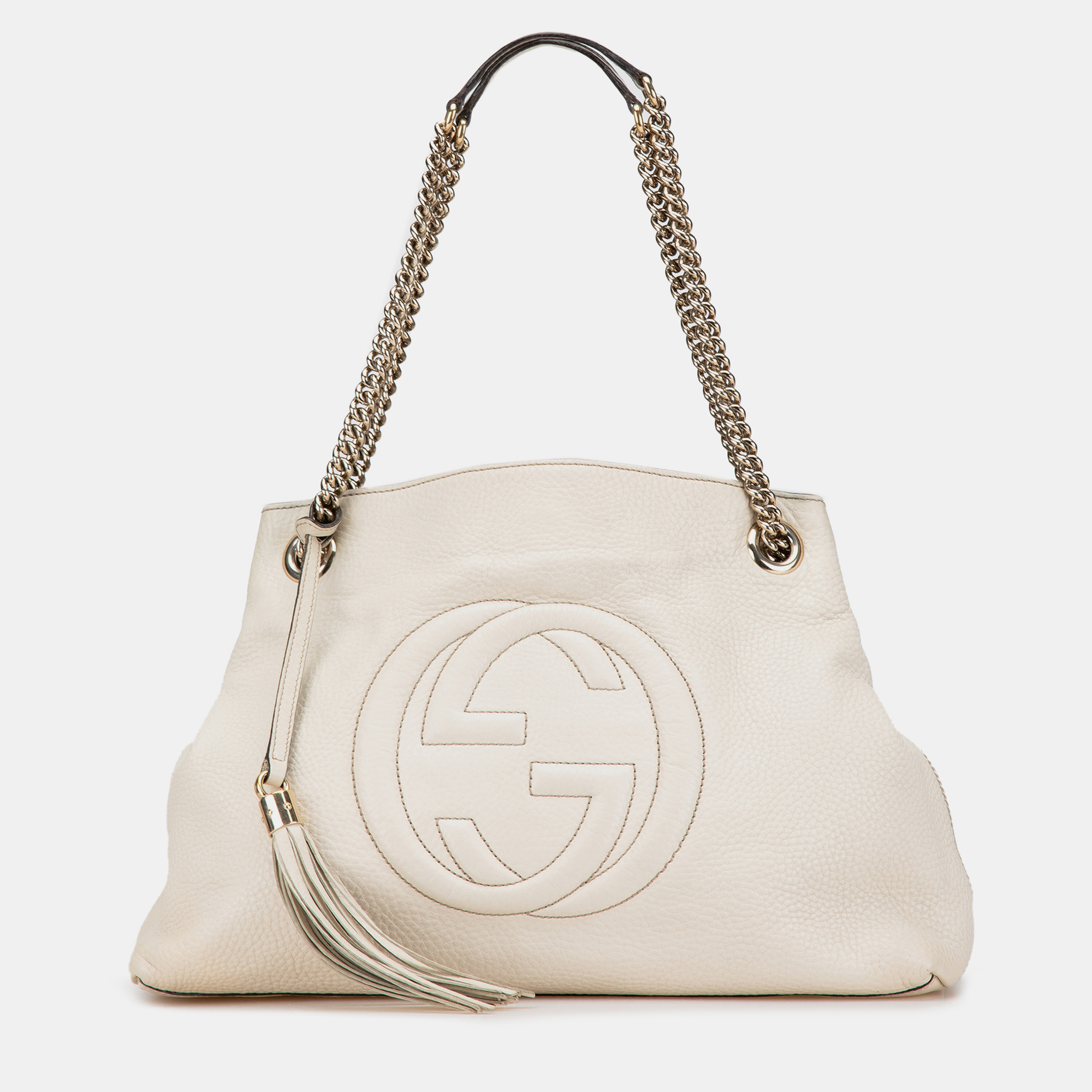 

Gucci Medium Soho Chain White Leather Tote