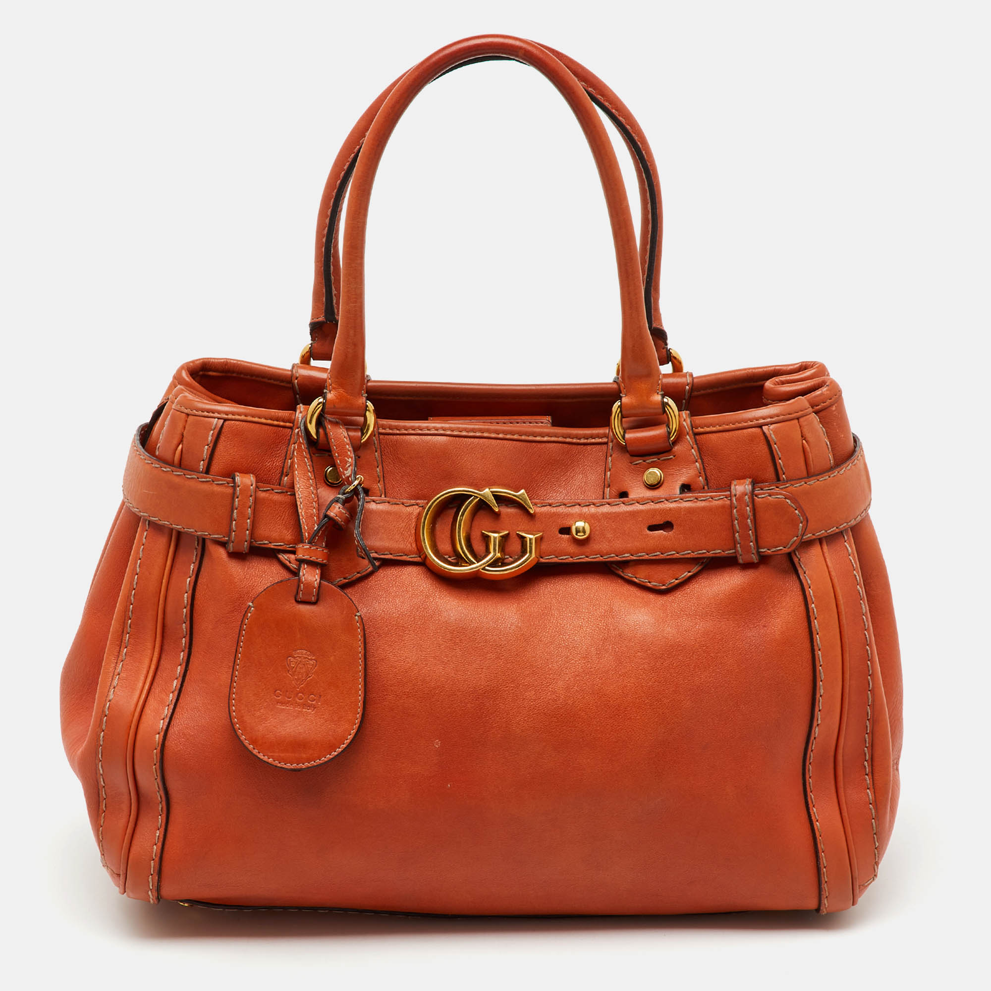 

Gucci Orange Leather  GG Running Tote
