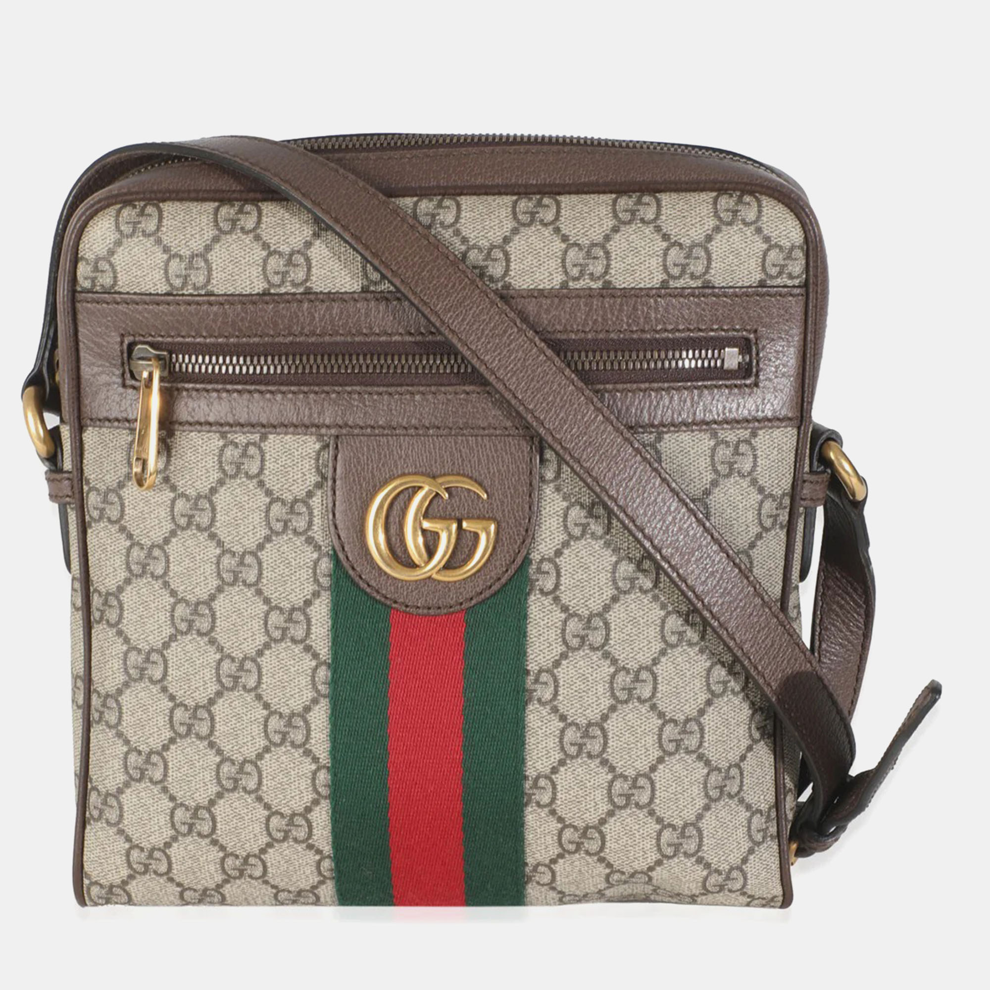 

Gucci Beige GG Supreme Ophidia Small Messenger Bag