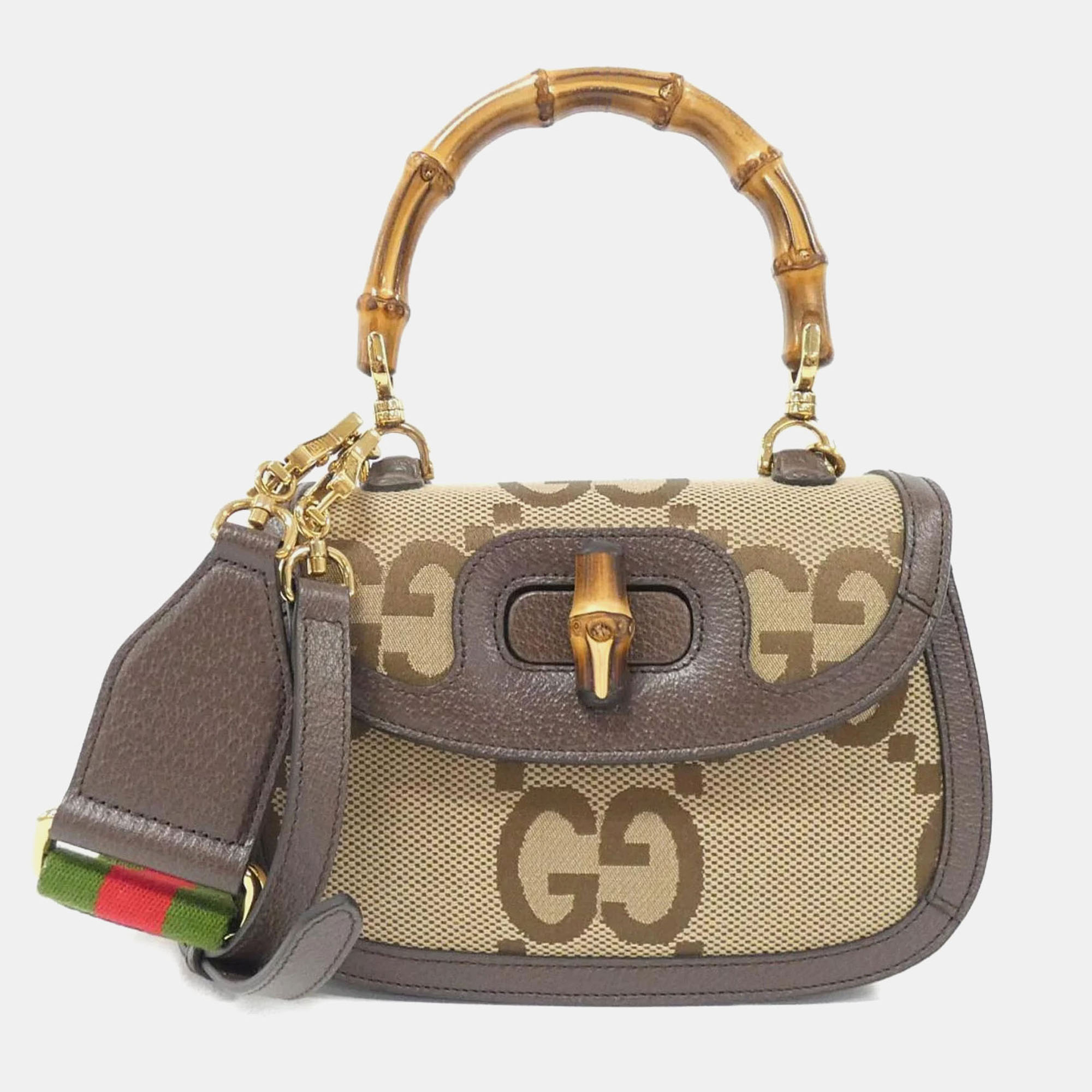 

Gucci Bamboo 1947 Beige Canvas Handbag