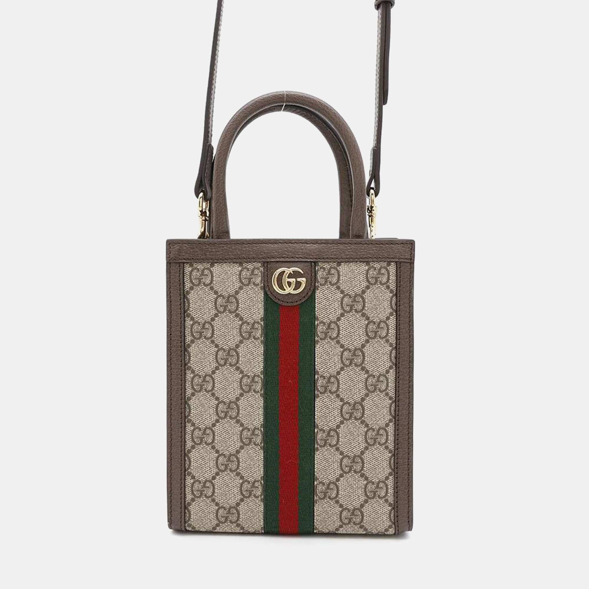 

Gucci Ophidia 2Way Handbag Beige/Brown Gg Supreme Leather