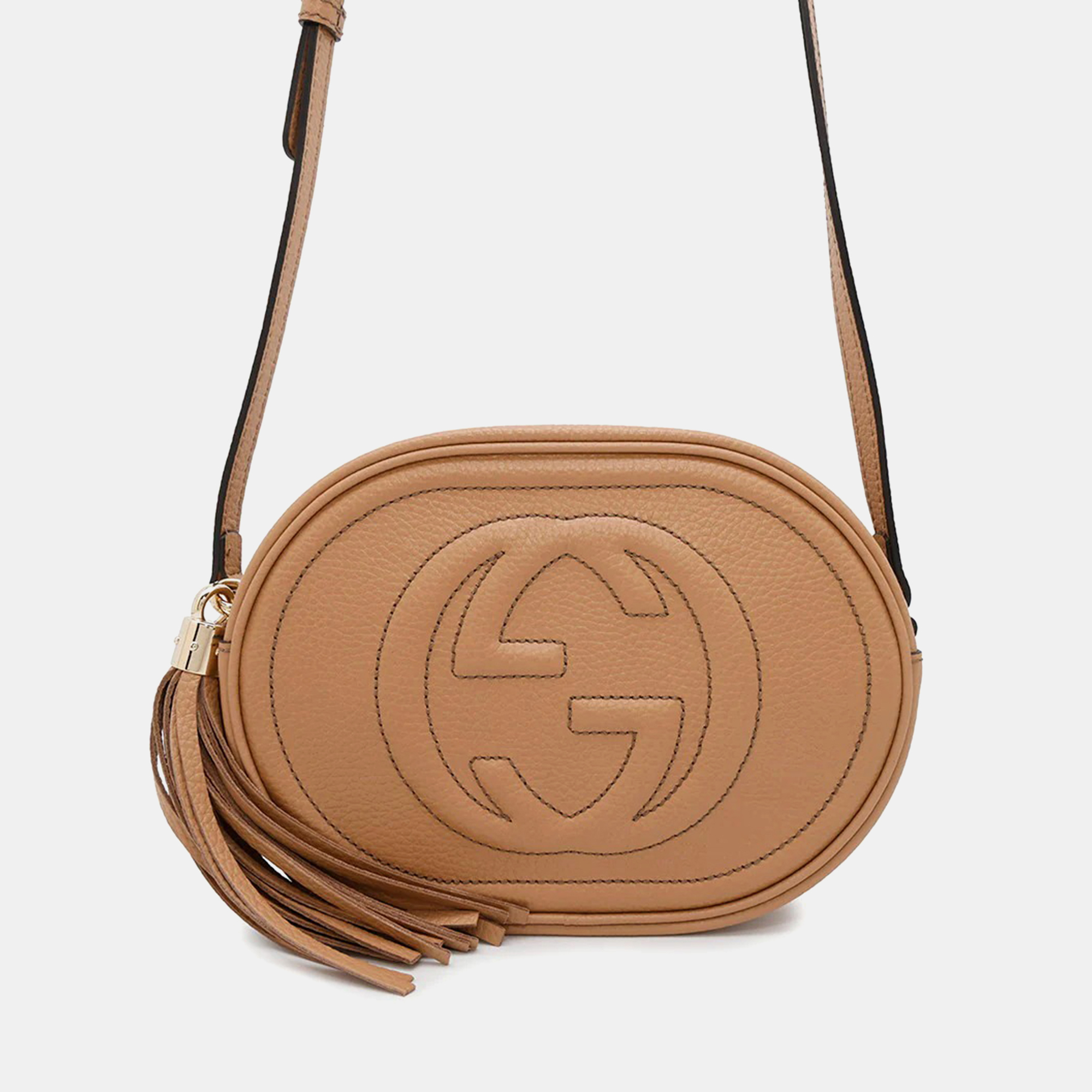 

Gucci Soho Interlocking G Shoulder Bag Beige Leather