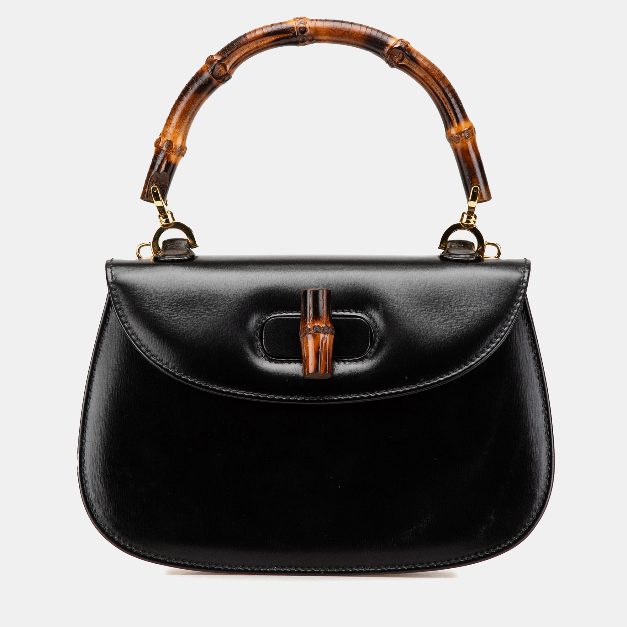 

Gucci Black Calfskin Bamboo Night Handbag