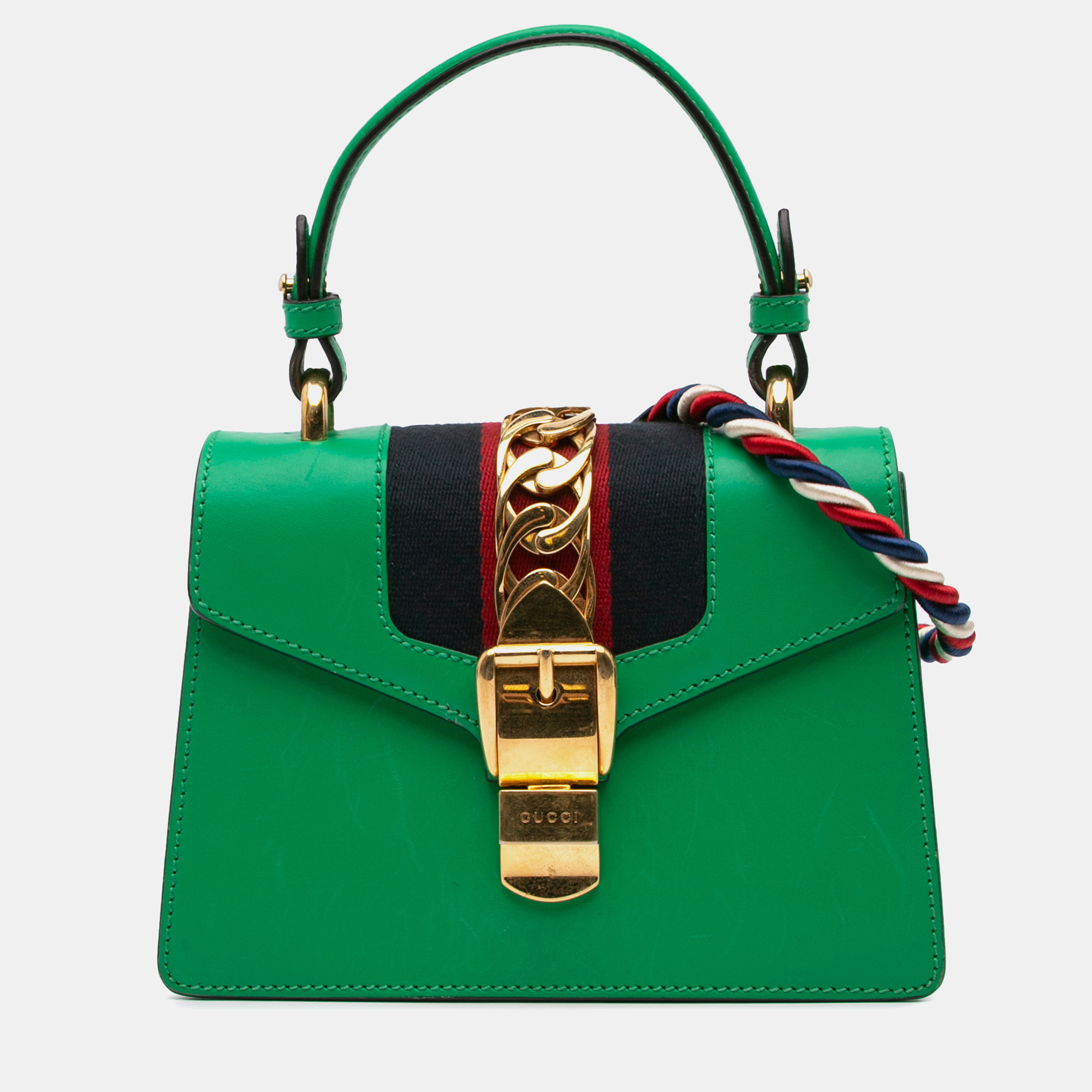 

Gucci Green Mini Leather Sylvie Satchel