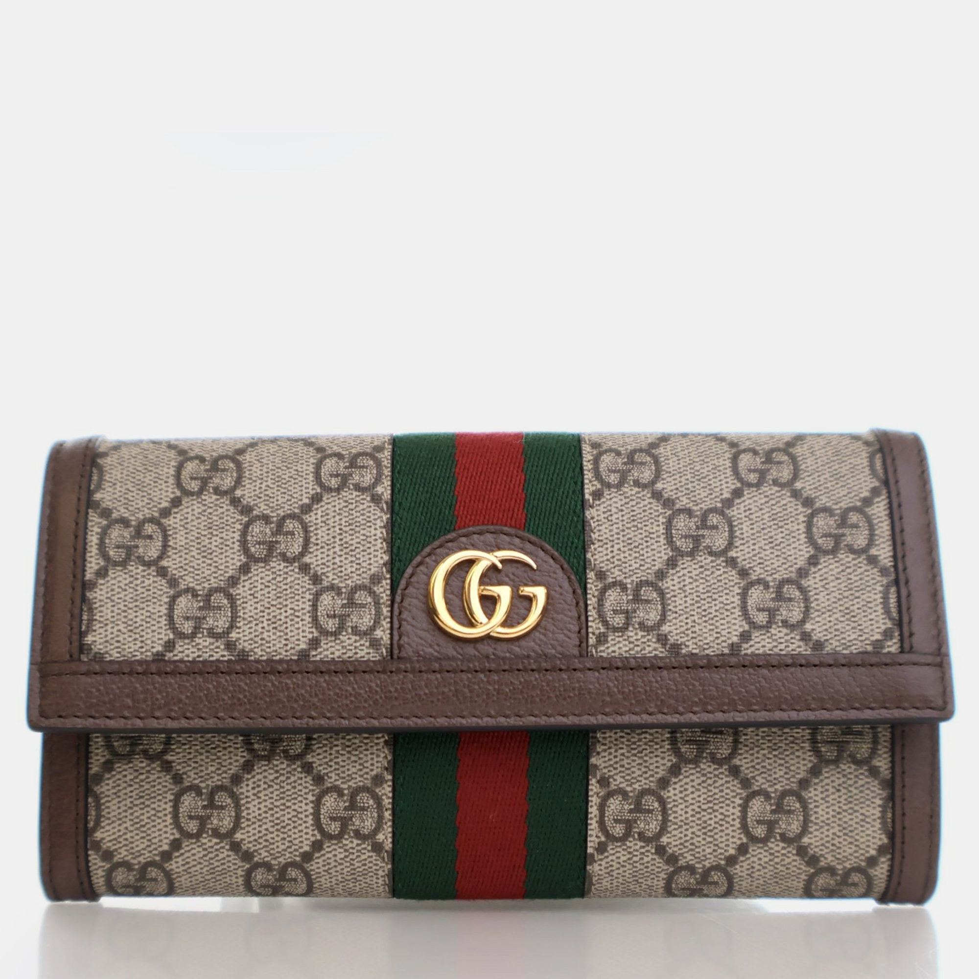 

Gucci GG Supreme Ophidia Continental Wallet, Brown