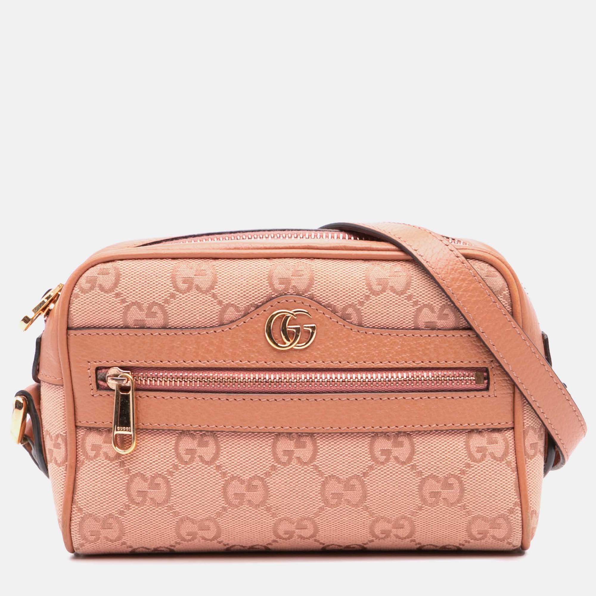 

Gucci Pink Mini GG Canvas Ophidia Crossbody