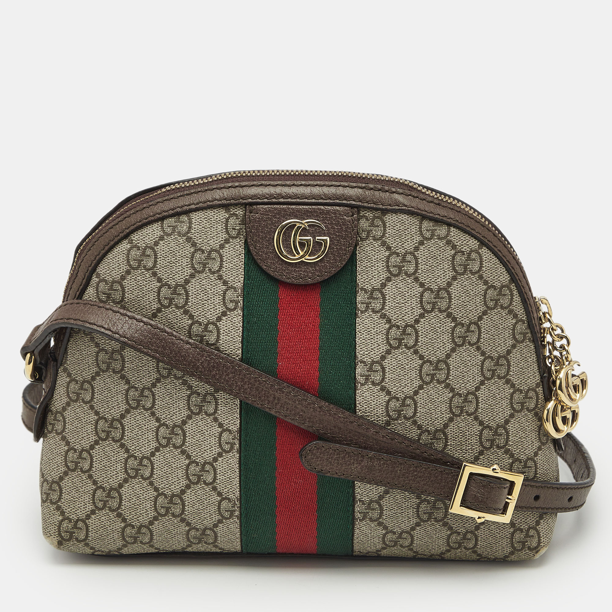 

Gucci Beige/Brown GG Supreme Canvas  Web Ophidia Shoulder Bag