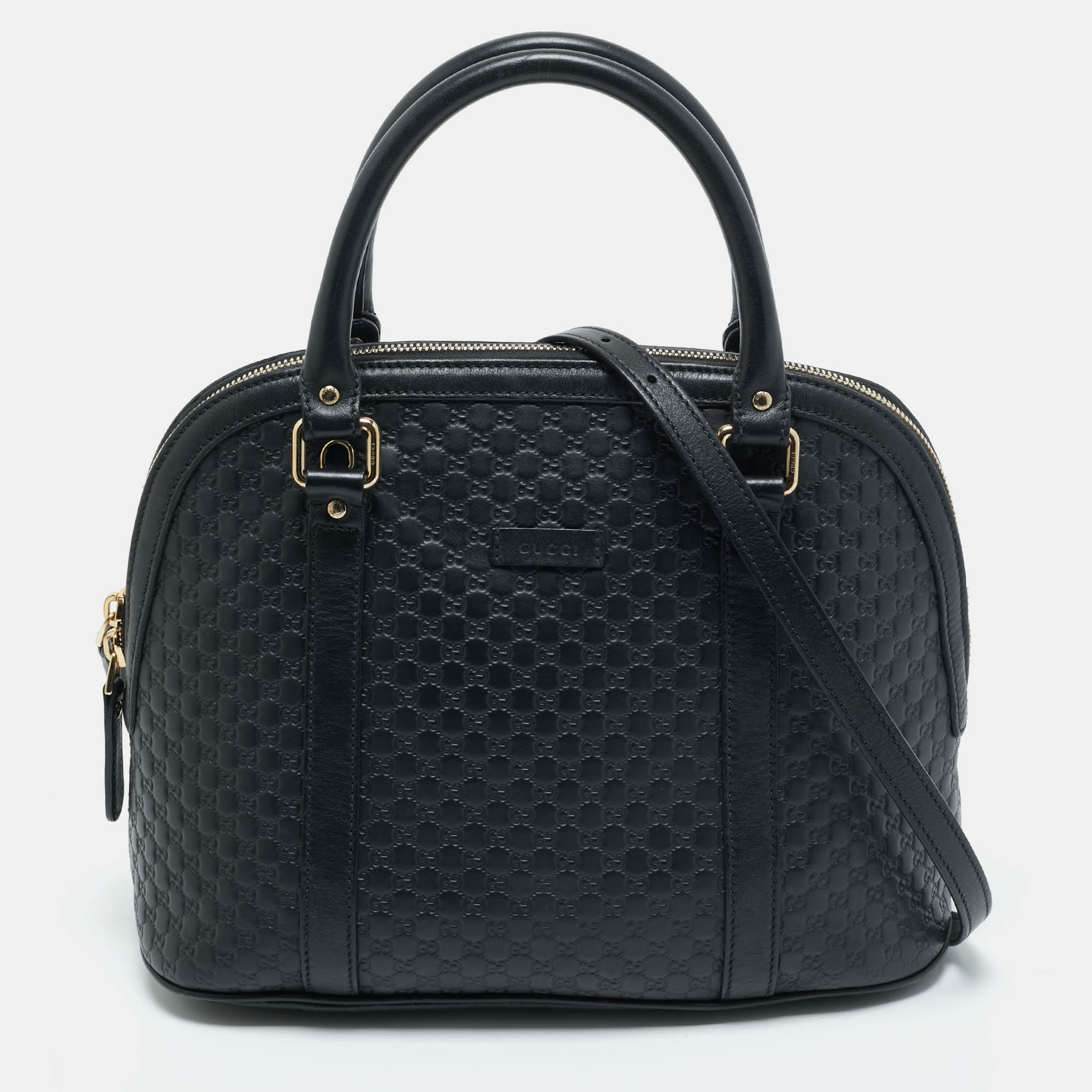 

Gucci Black Microguccissima Leather Nice Dome Satchel