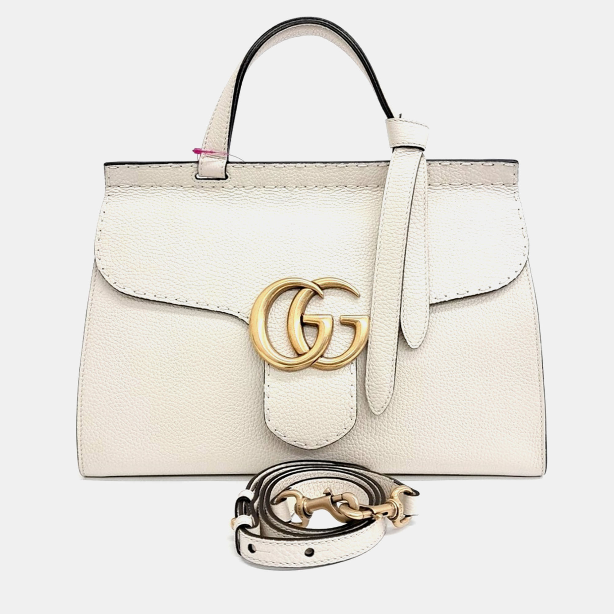 

Gucci Beige Leather GG Marmont Tote and Shoulder Bag