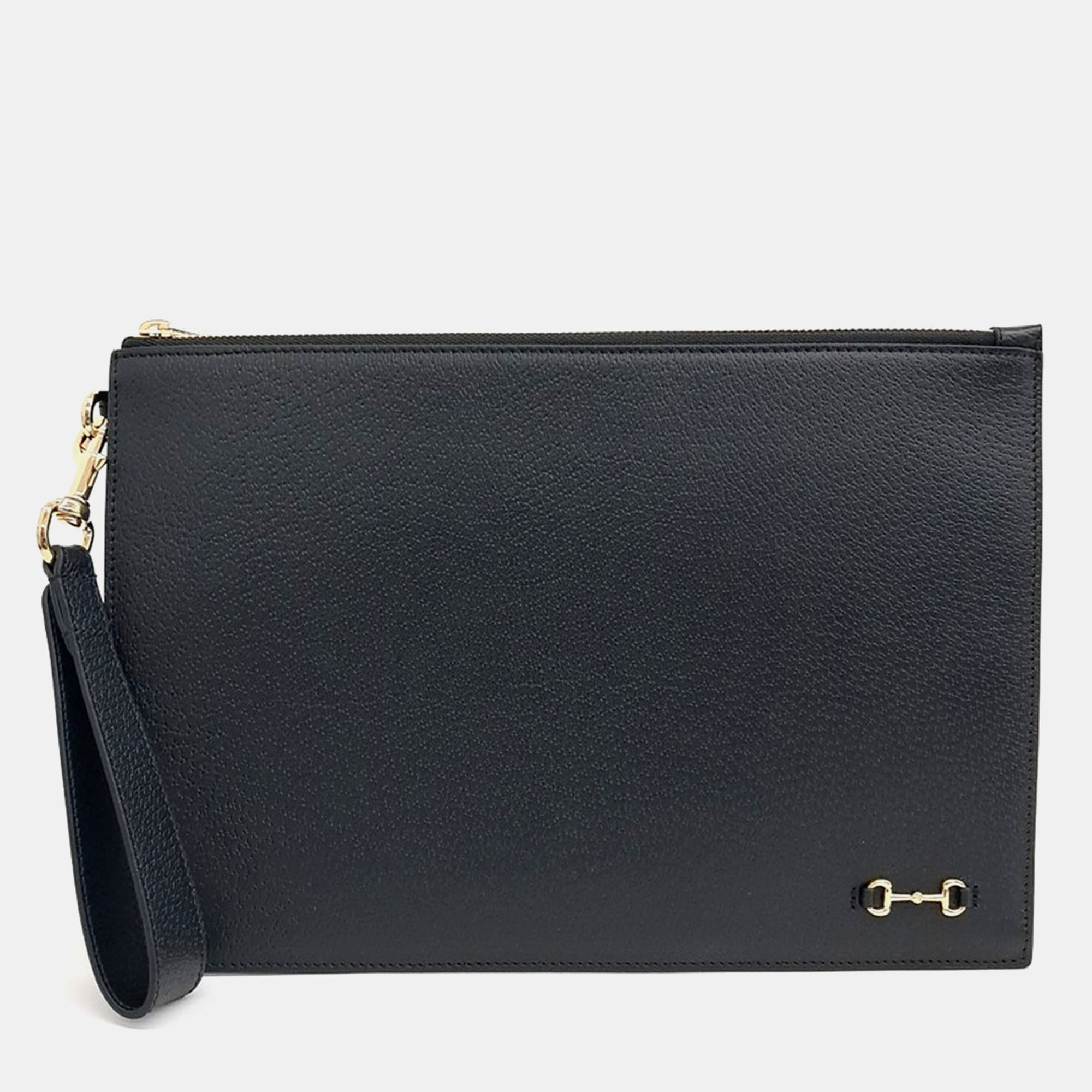 

Gucci Black Leather Horsebit Clutch