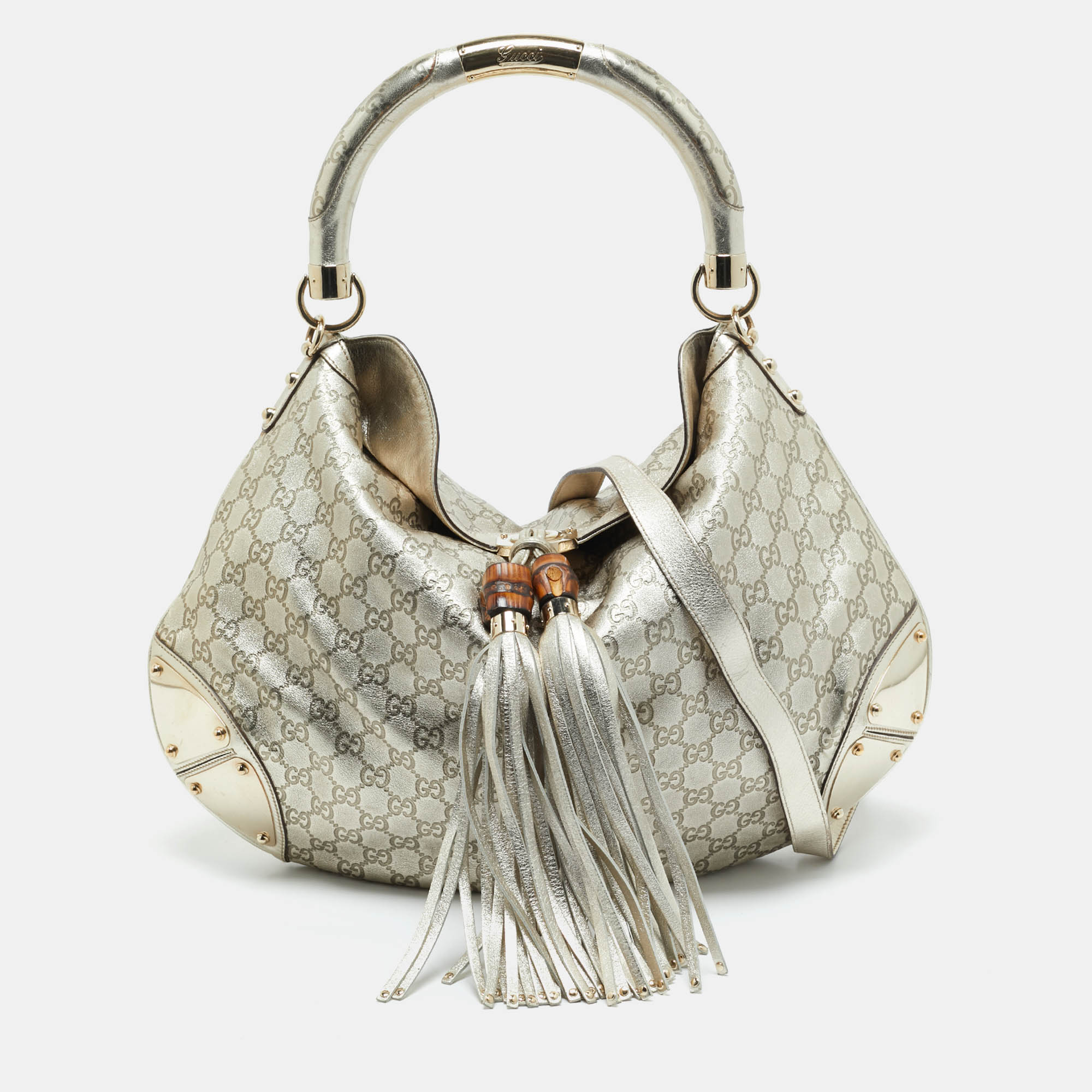 

Gucci Gold Guccissima Leather Large Babouska Indy Hobo