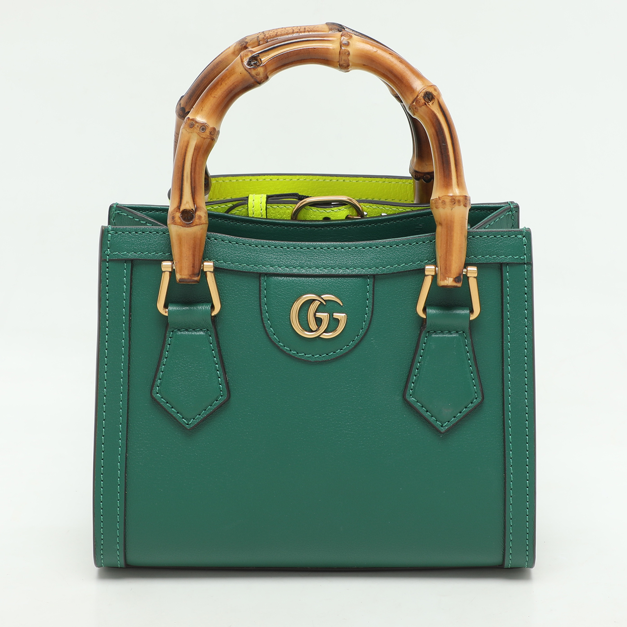 

Gucci Green Leather Mini Diana Tote