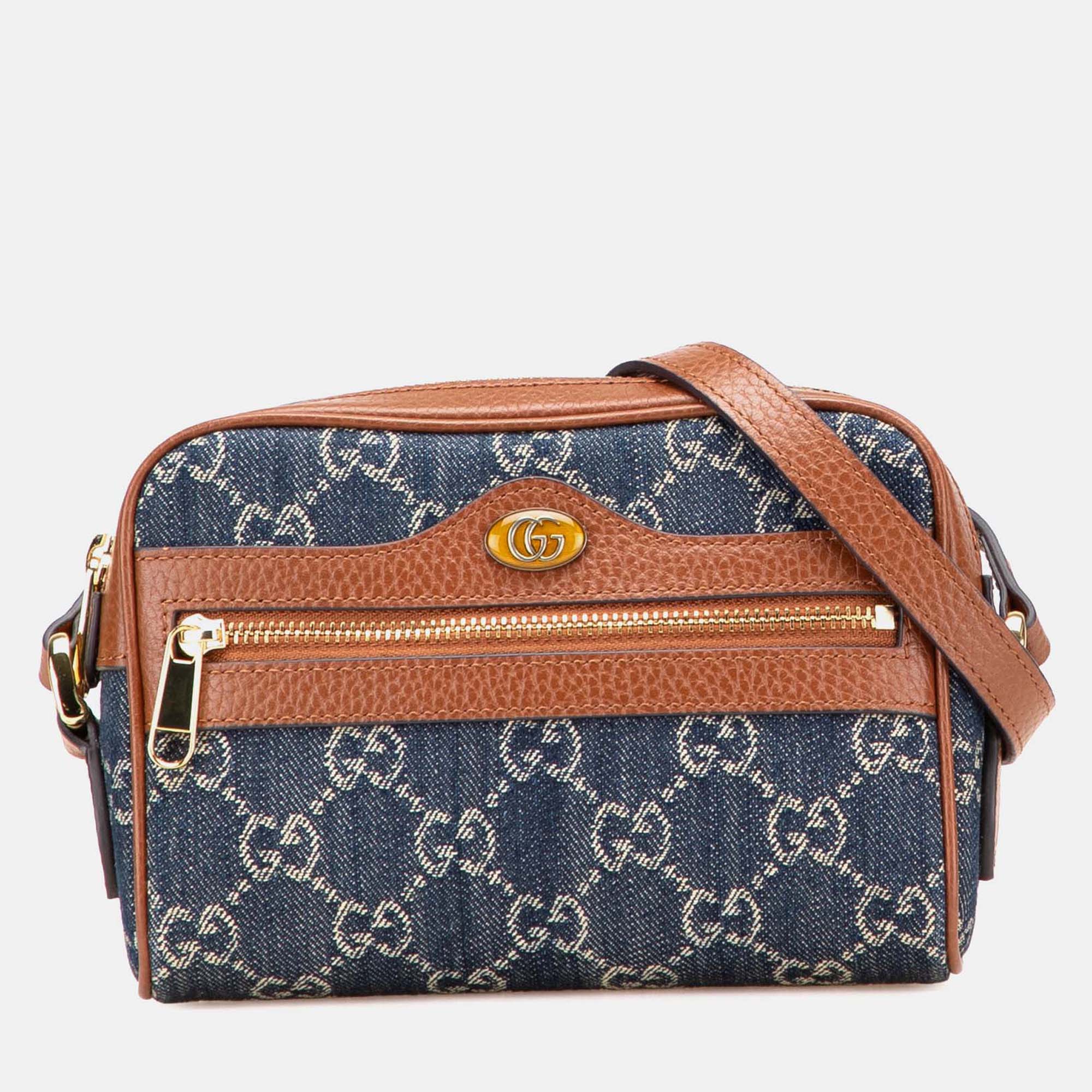 

Gucci Blue Mini GG Denim Ophidia Crossbody
