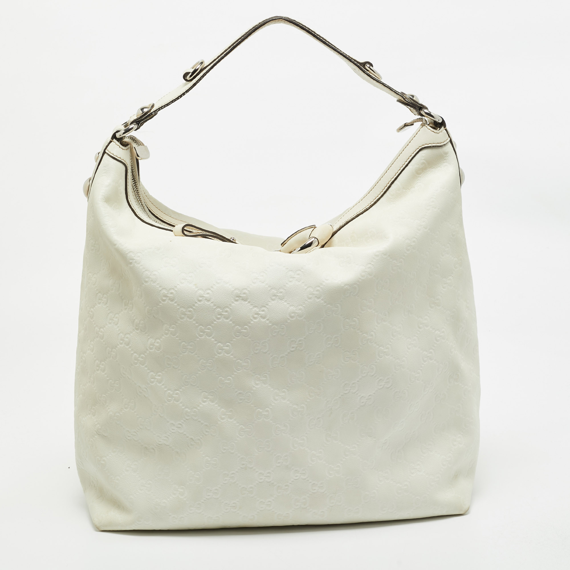 

Gucci White Guccissima Leather  Icon Bit Hobo