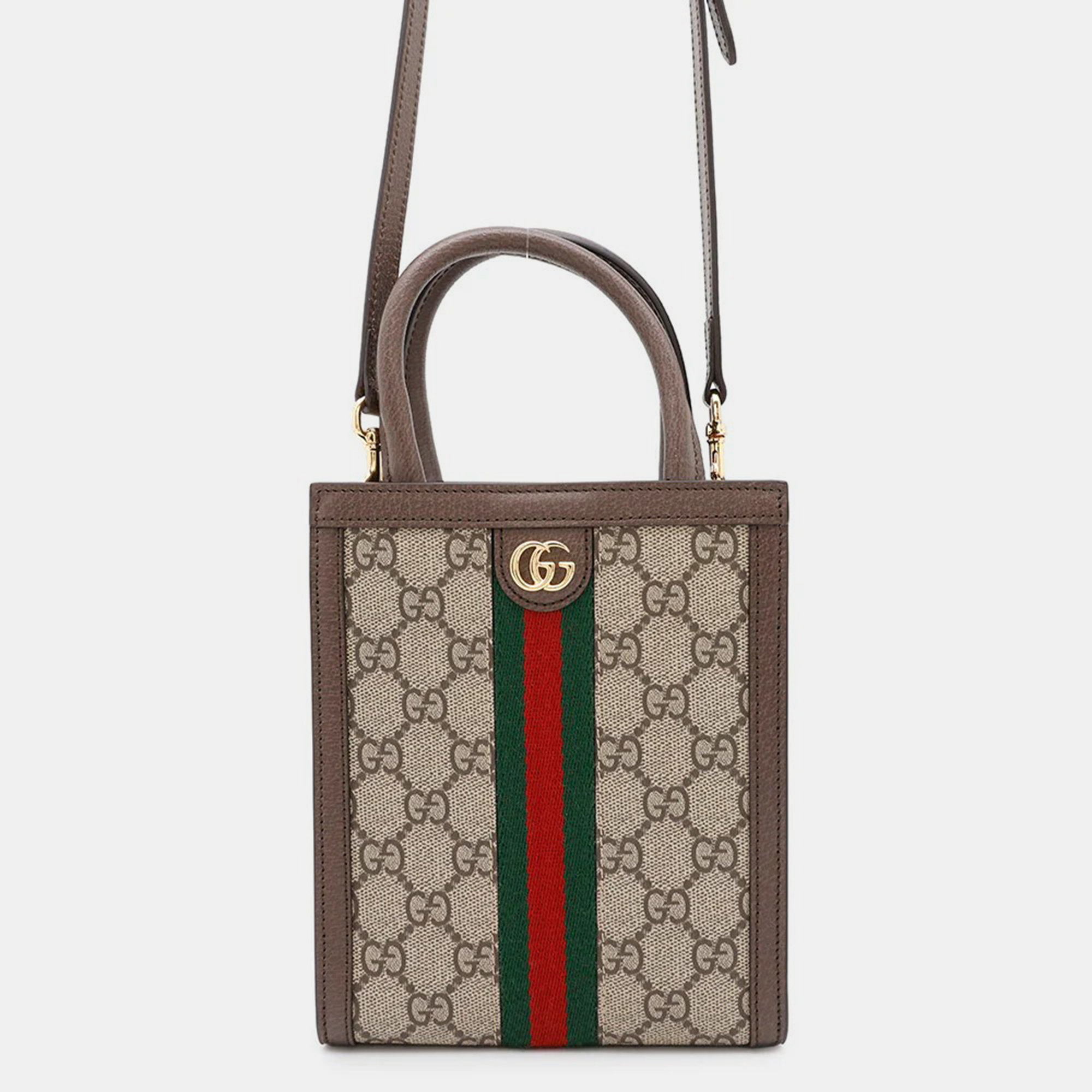 

Gucci GG Supreme Ophidia Brown Beige GG Supreme Canvas Leather Handbag
