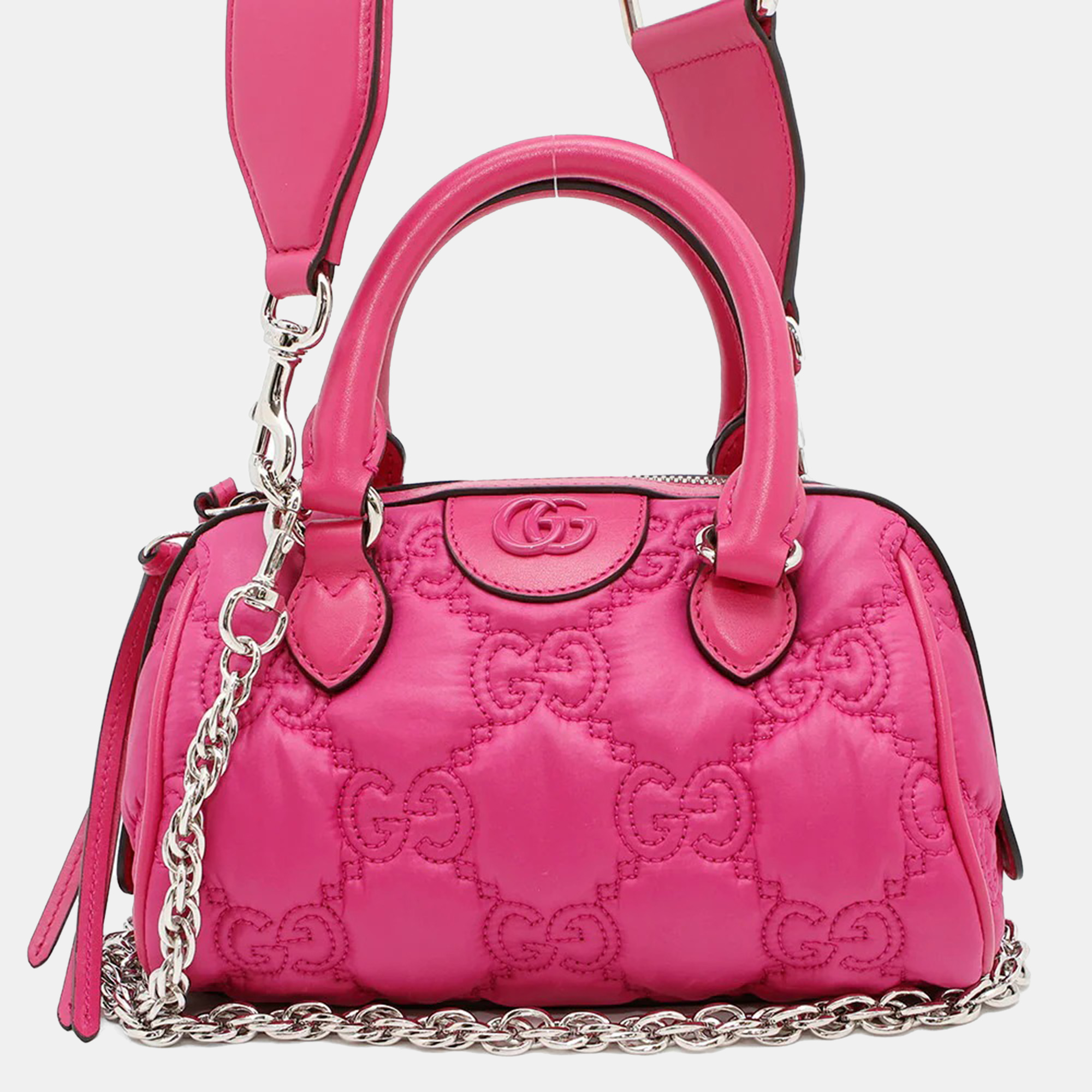 

Gucci GG Pink Nylon Leather Shoulder Bag