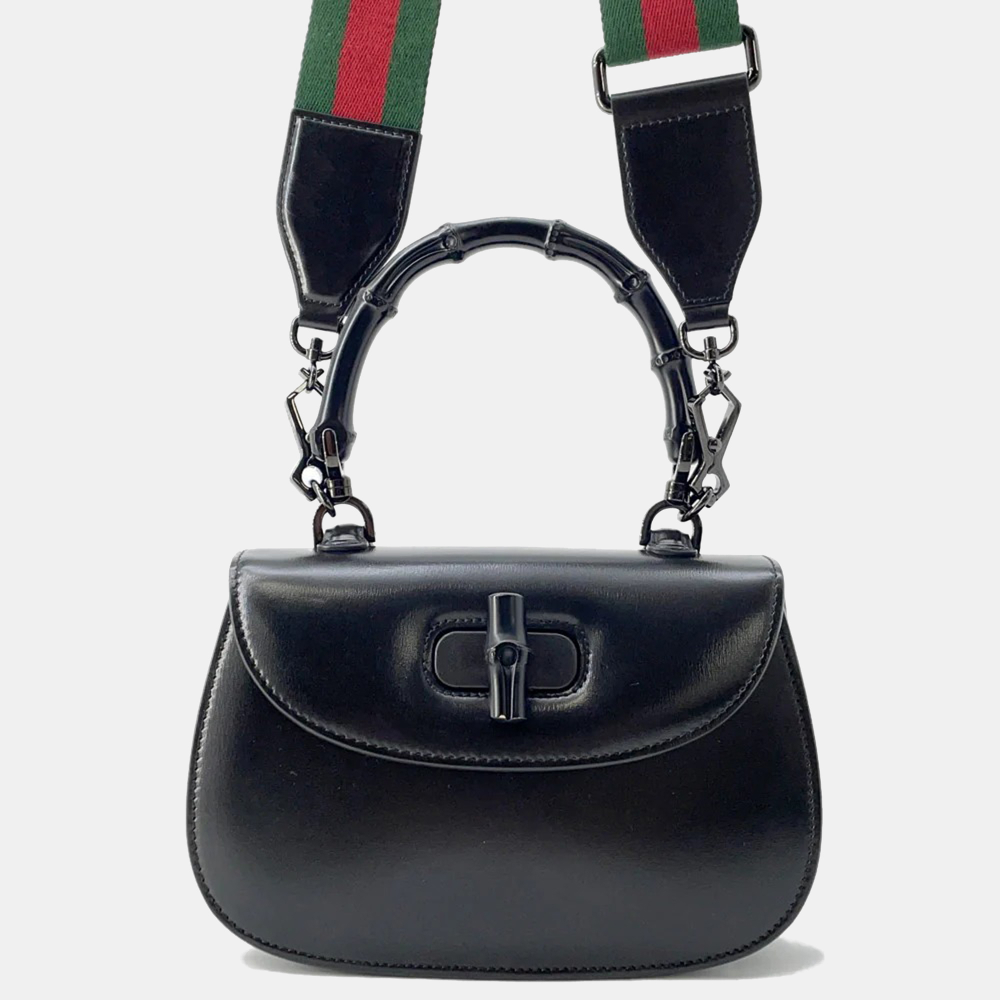 

Gucci Bamboo 1947 Small Black Leather Top Handle Bag