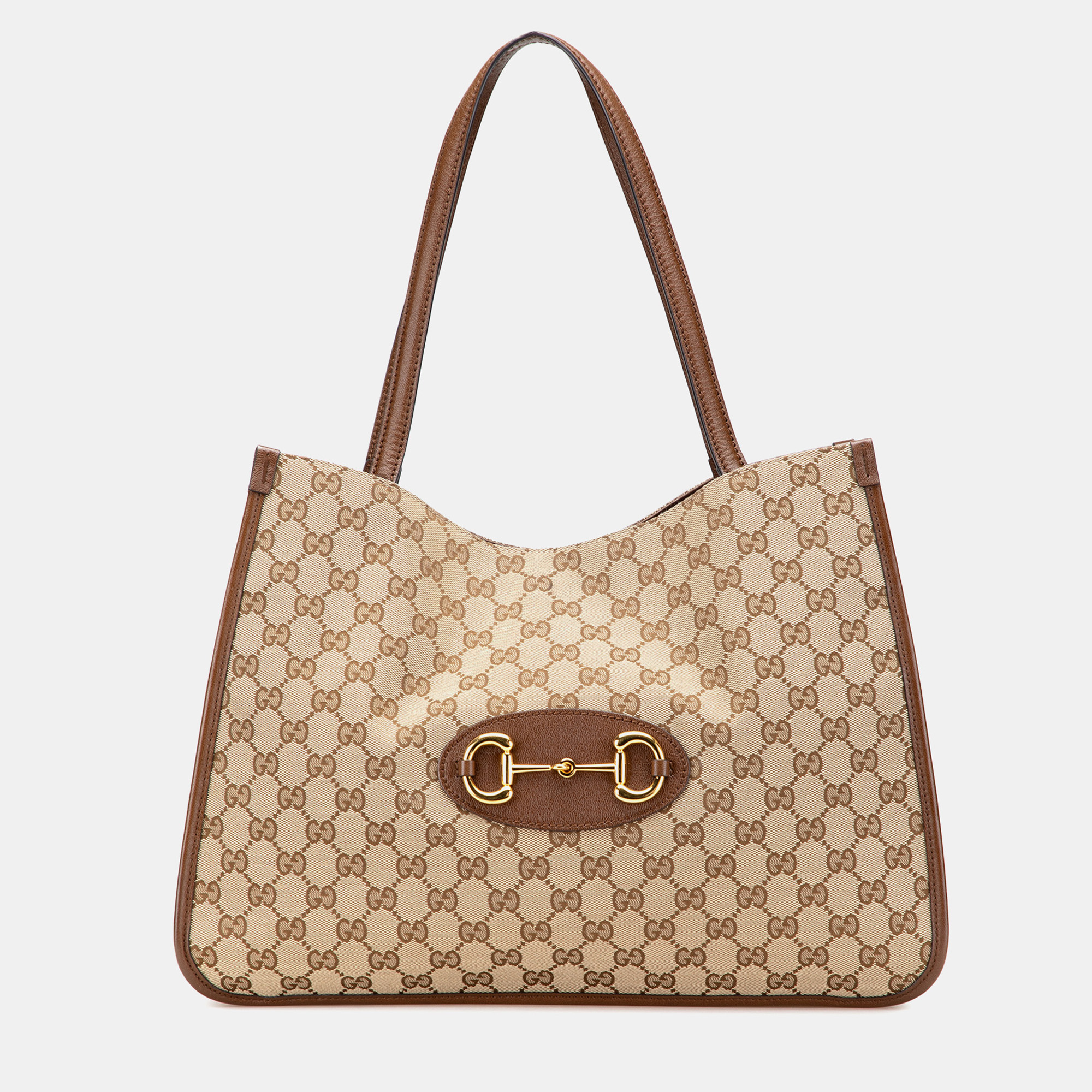 

Gucci Beige/Brown Medium GG Canvas Horsebit 1955 Tote