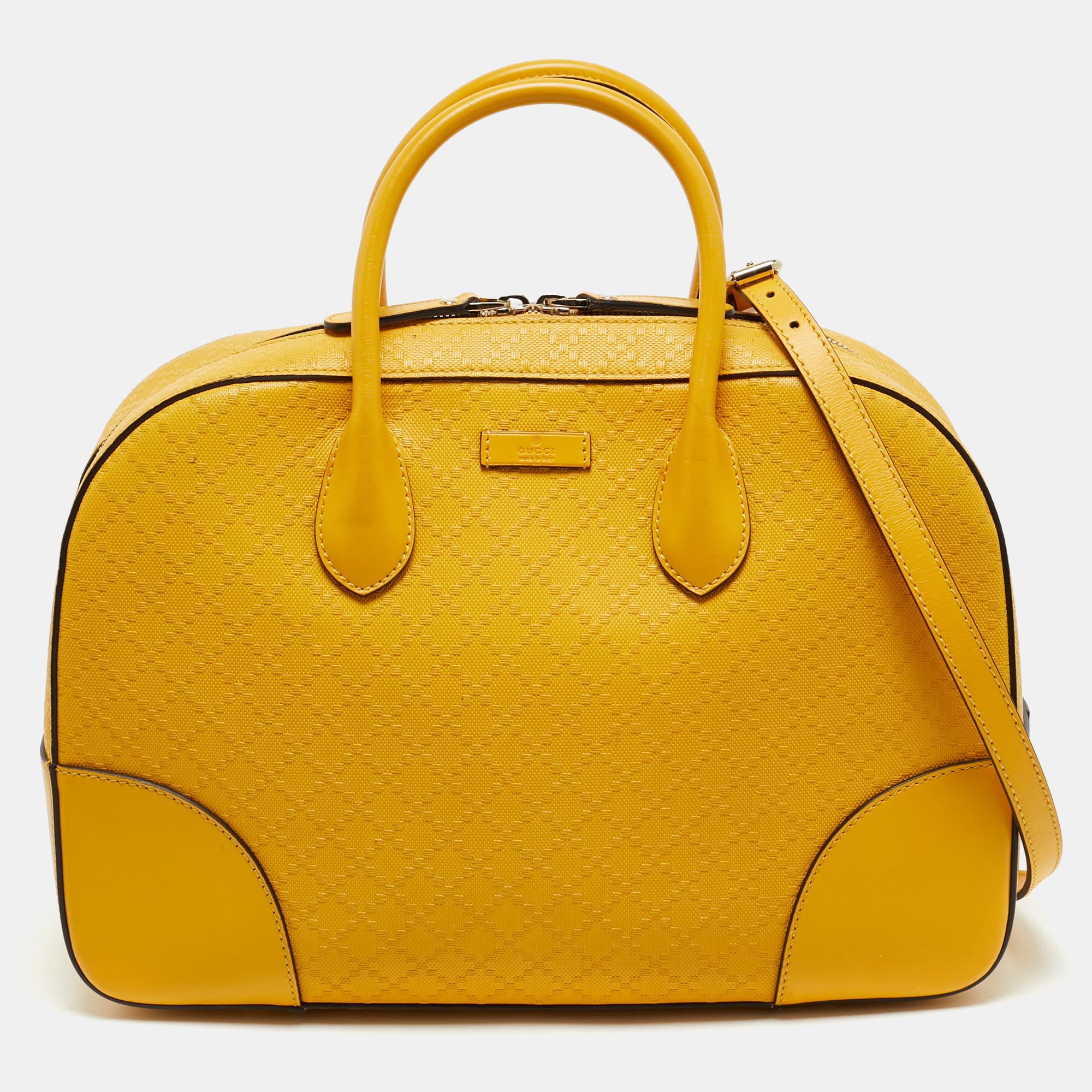 

Gucci Yellow Diamante Leather  Bright Satchel
