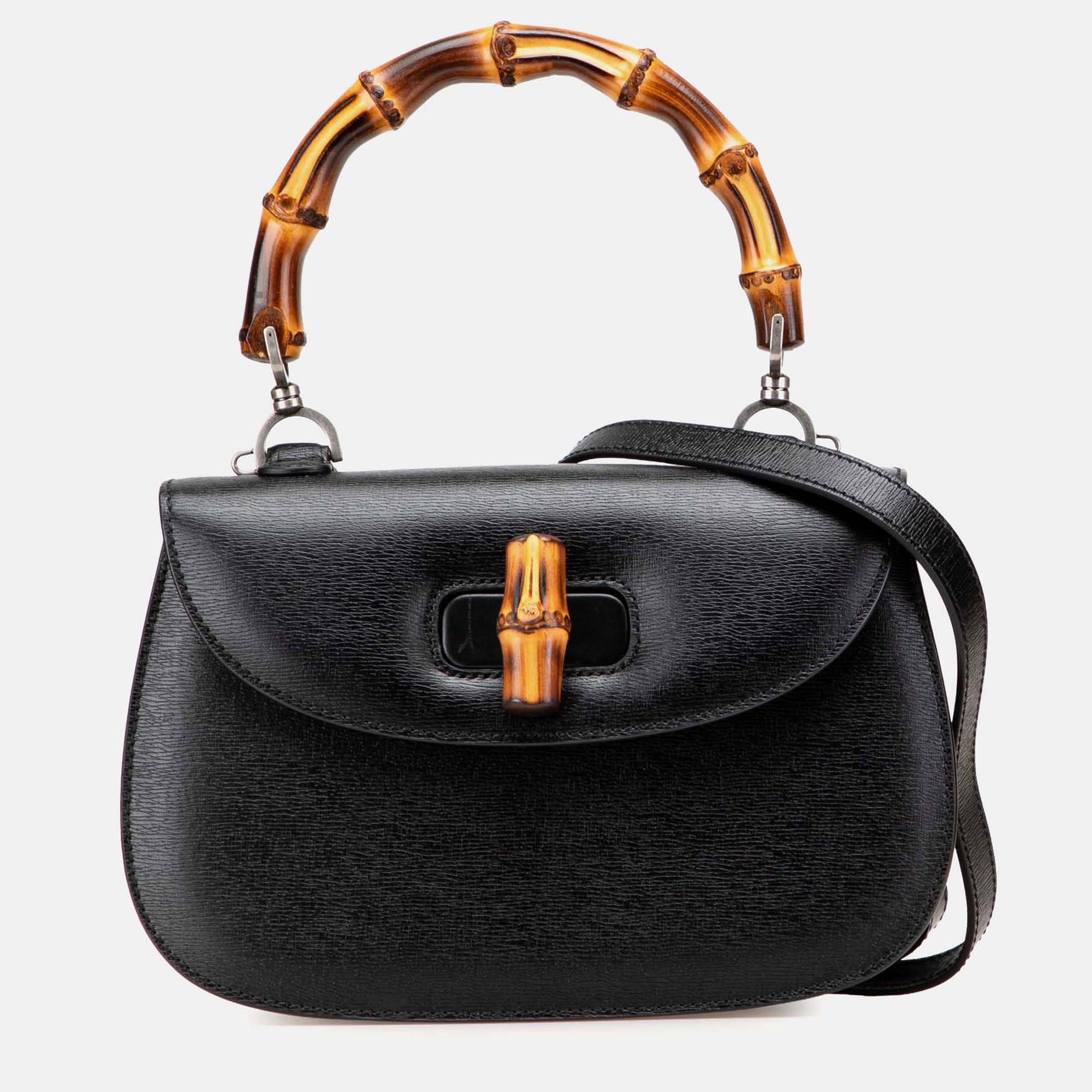 

Gucci Black Calfskin Bamboo Night
