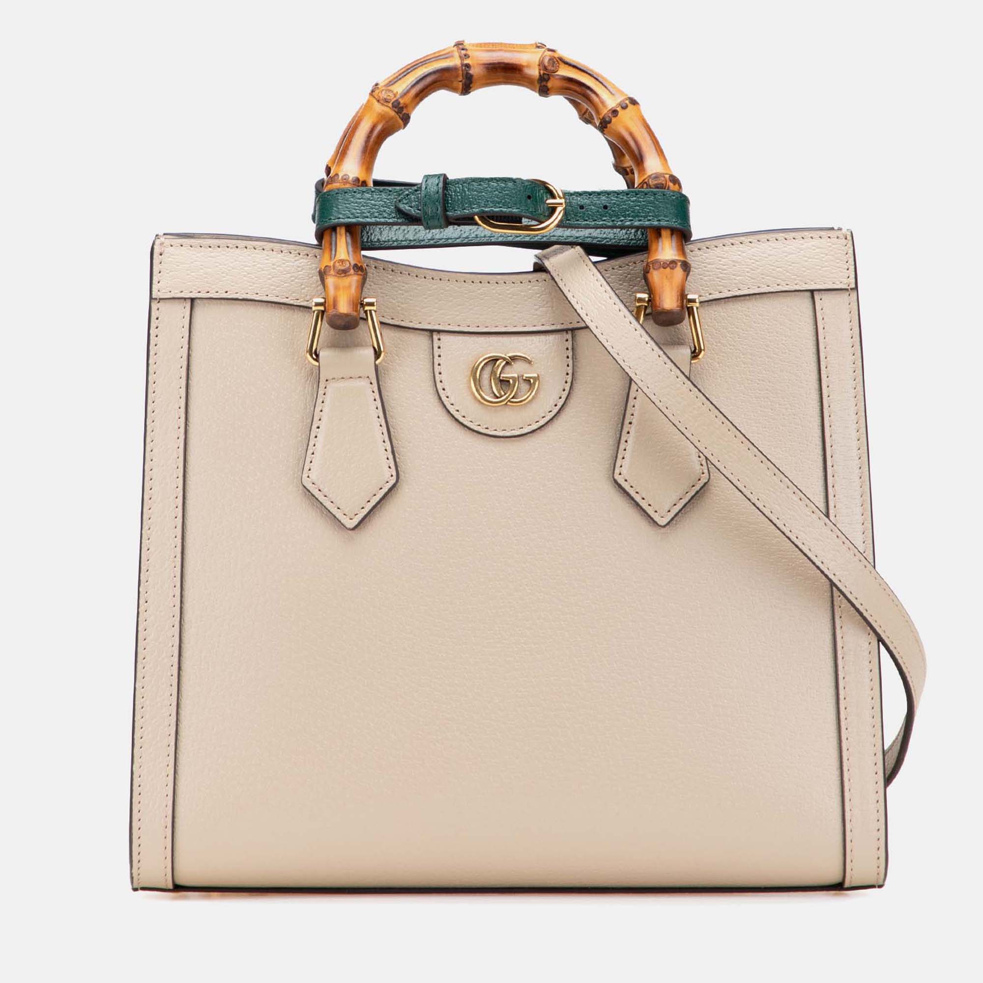 

Gucci Beige Small Leather Bamboo Diana Satchel