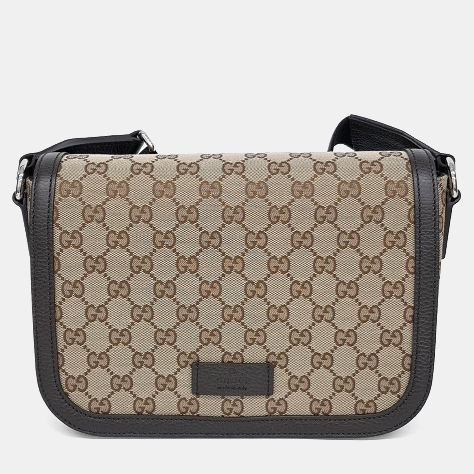 

Gucci Beige Black Fabric Jacquard Crossbody Bag