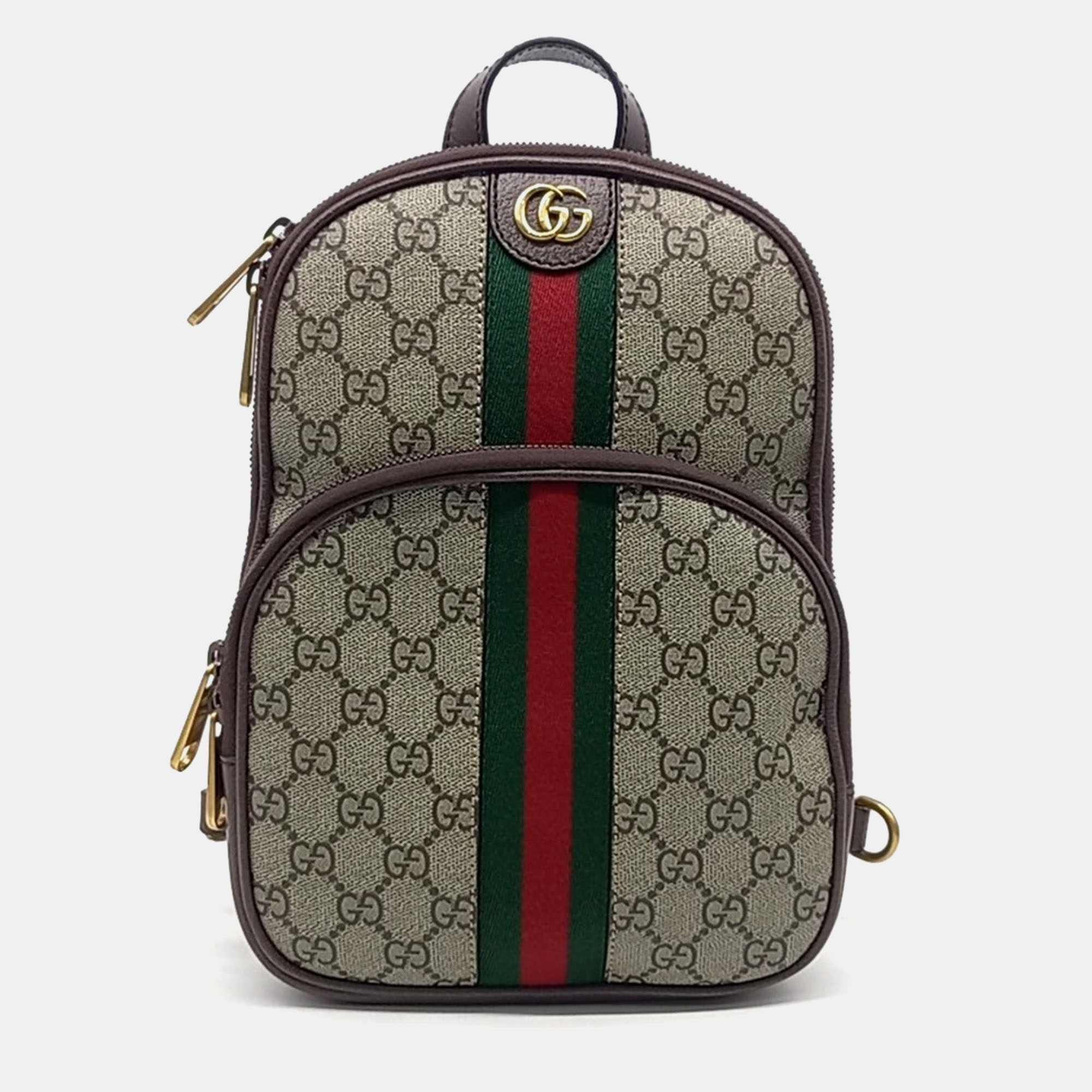 

Gucci Brown Coated Canvas and Leather GG Ophidia Crossbody Slingback Hip Sack