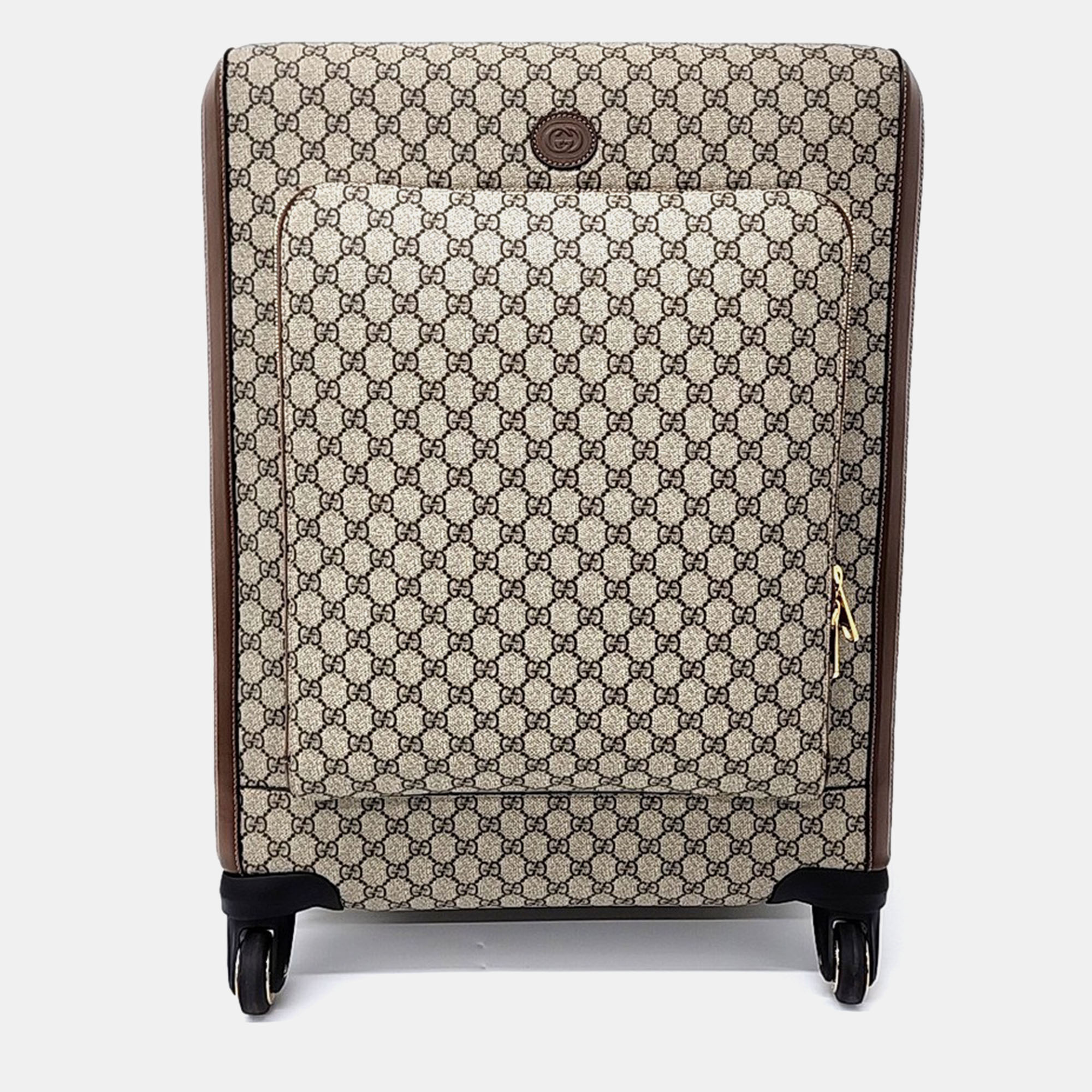 

Gucci Beige PVC GG Supreme Medium Trolley