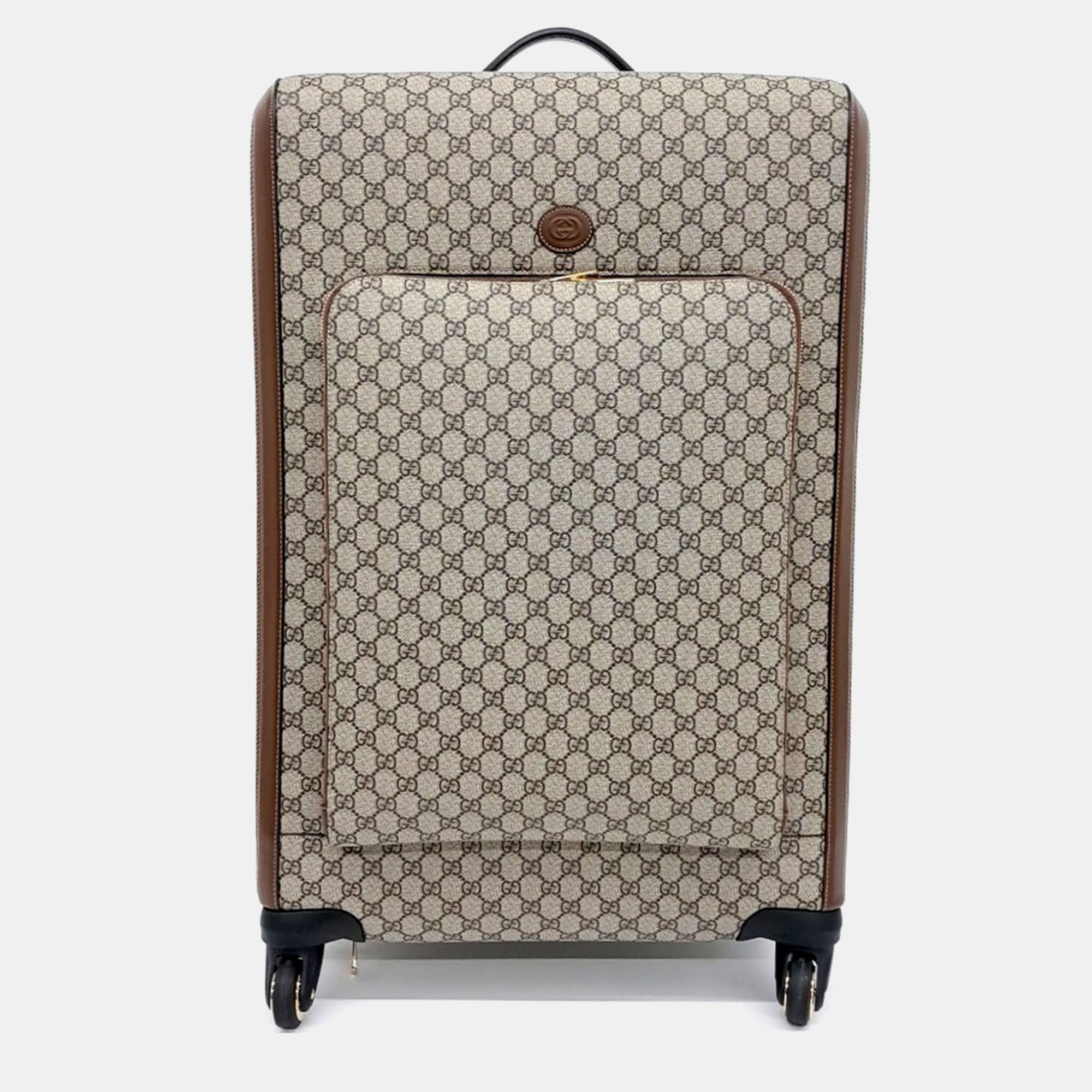 

Gucci Beige PVC GG Supreme Large Trolley