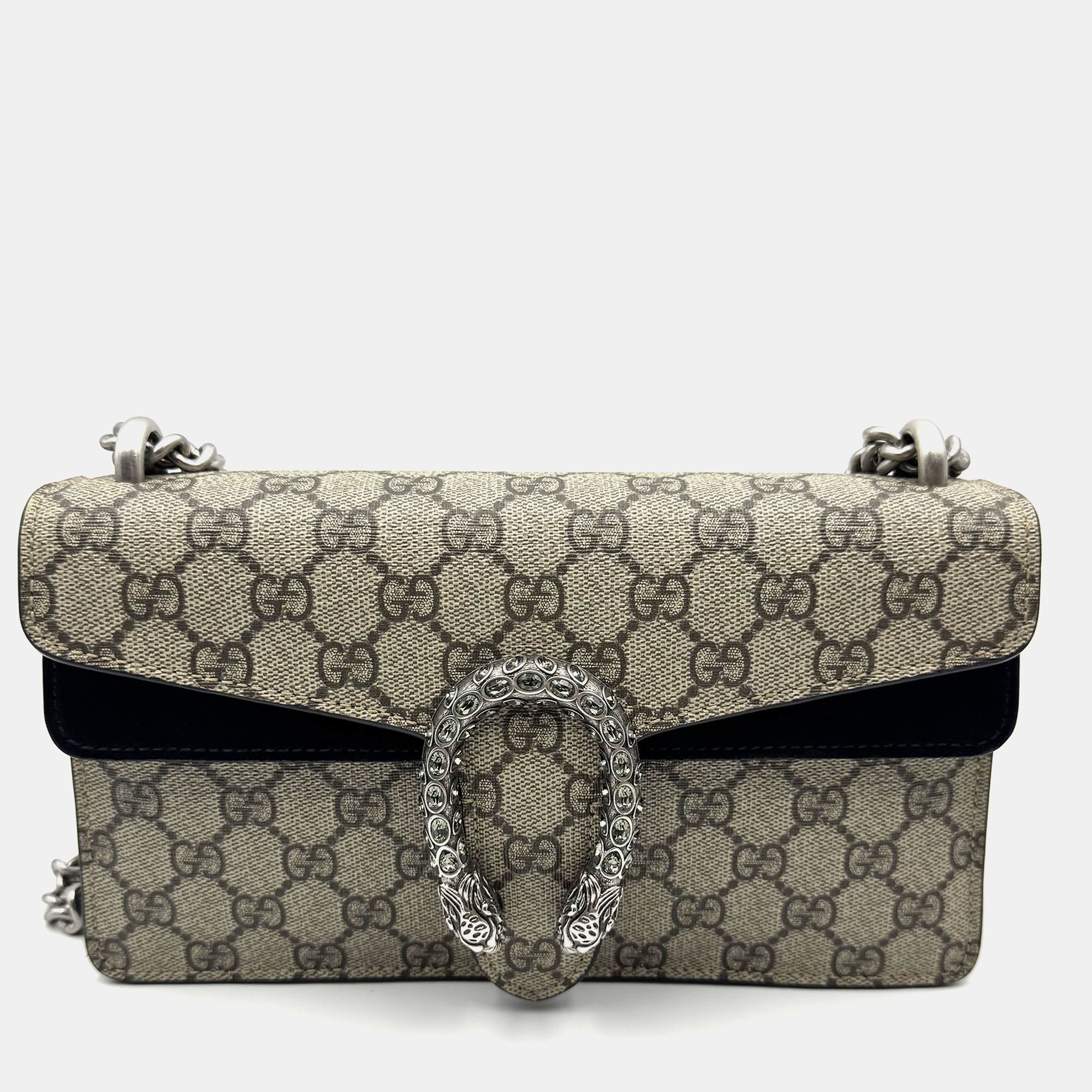 

Gucci Dionysus Small GG Supreme Canvas and Leather Shoulder Bag, Beige
