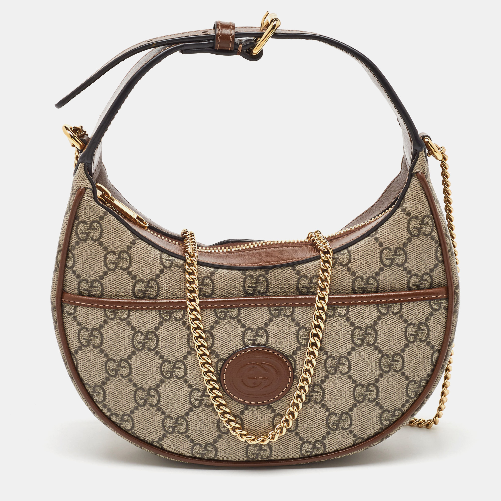

Gucci Beige/Ebony GG Supreme Canvas Mini Ophidia Shoulder Bag