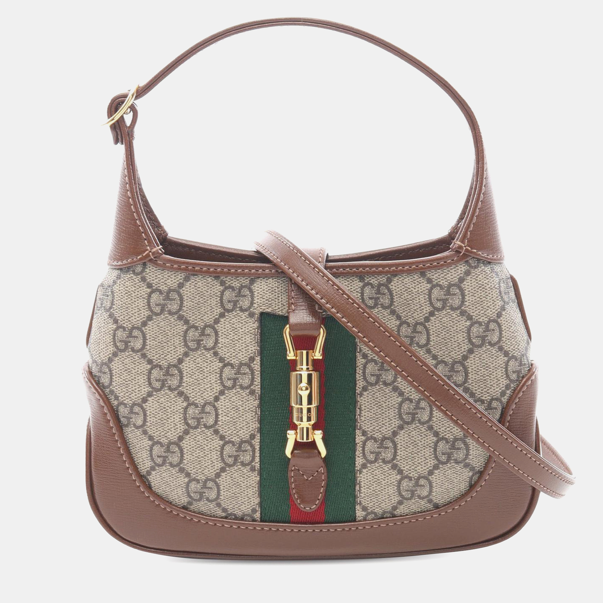 

Gucci Beige Brown Mini GG Supreme Jackie 1961 Crossbody