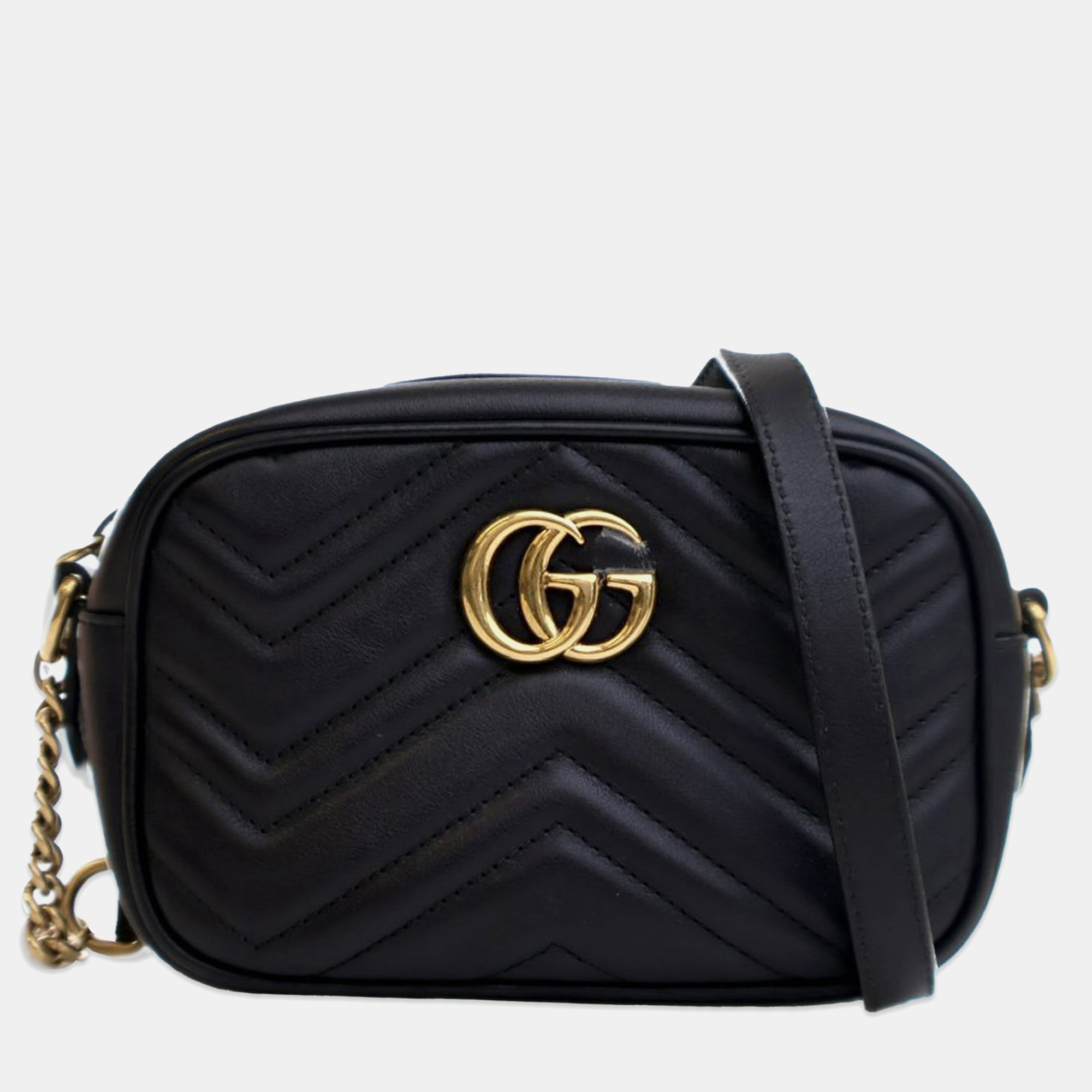 

Gucci Black Mini GG Marmont Matelasse Leather Crossbody