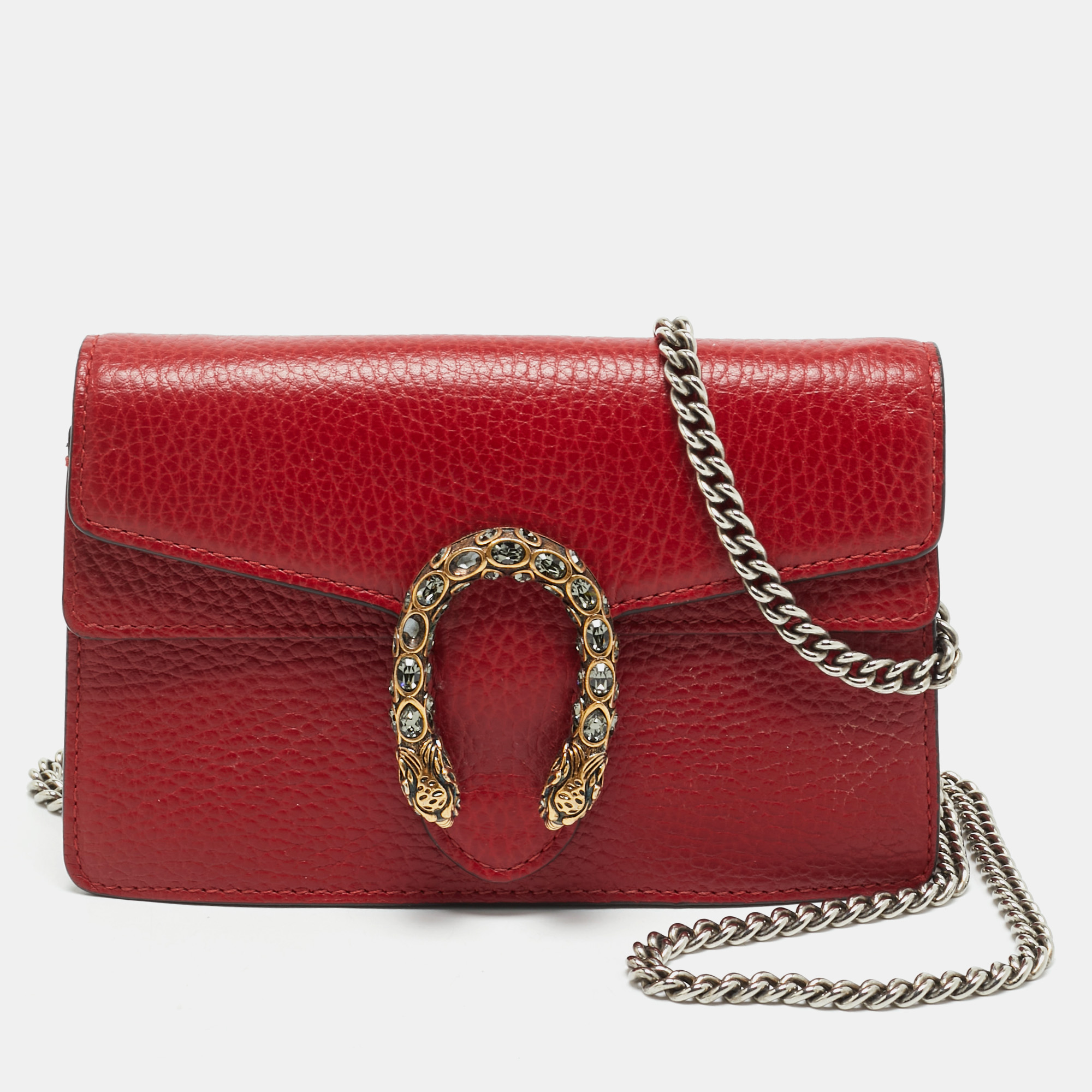 

Gucci Red Leather Mini Dionysus Chain Bag