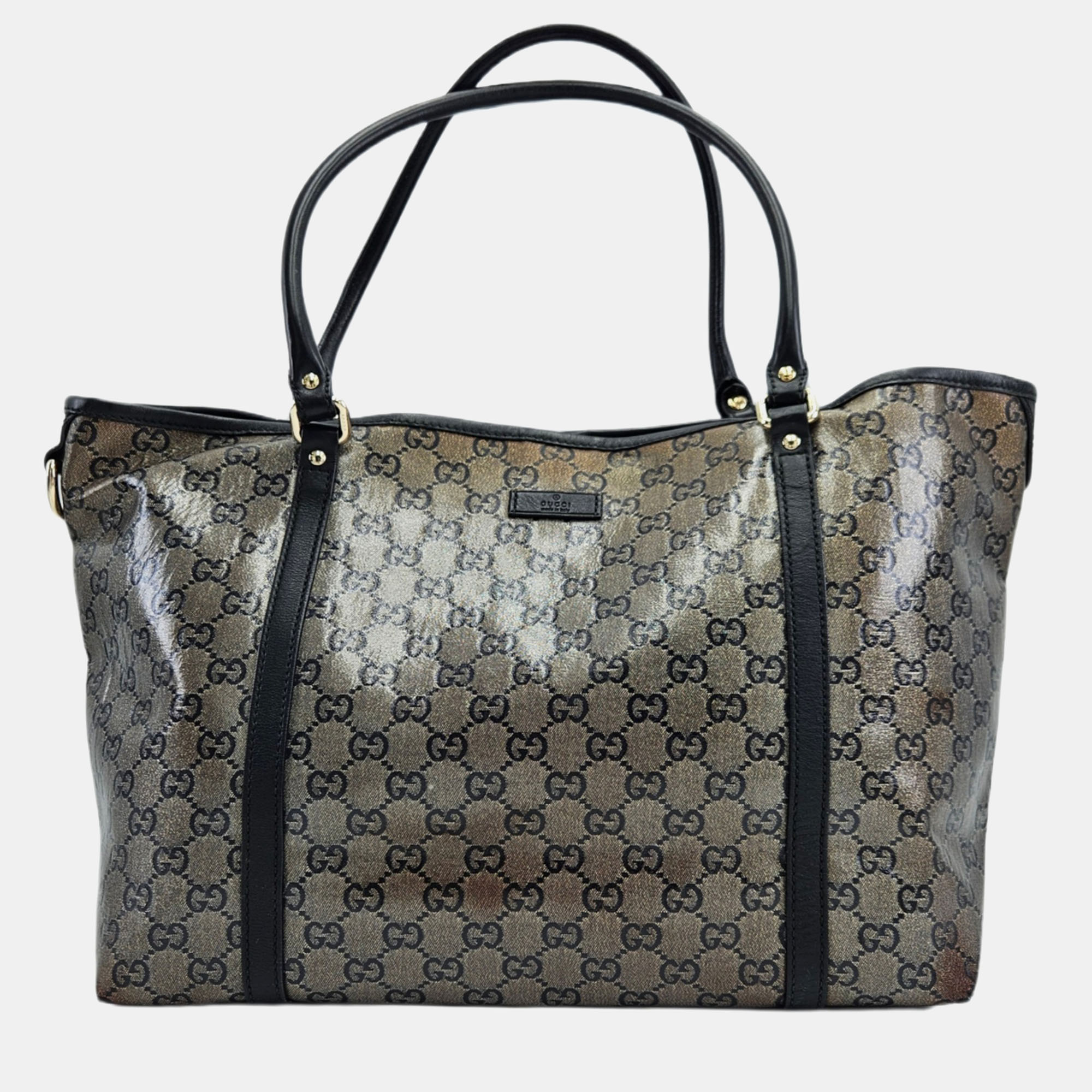

Gucci Guccissima Imprint Coated Canvas Joy Tote, Grey